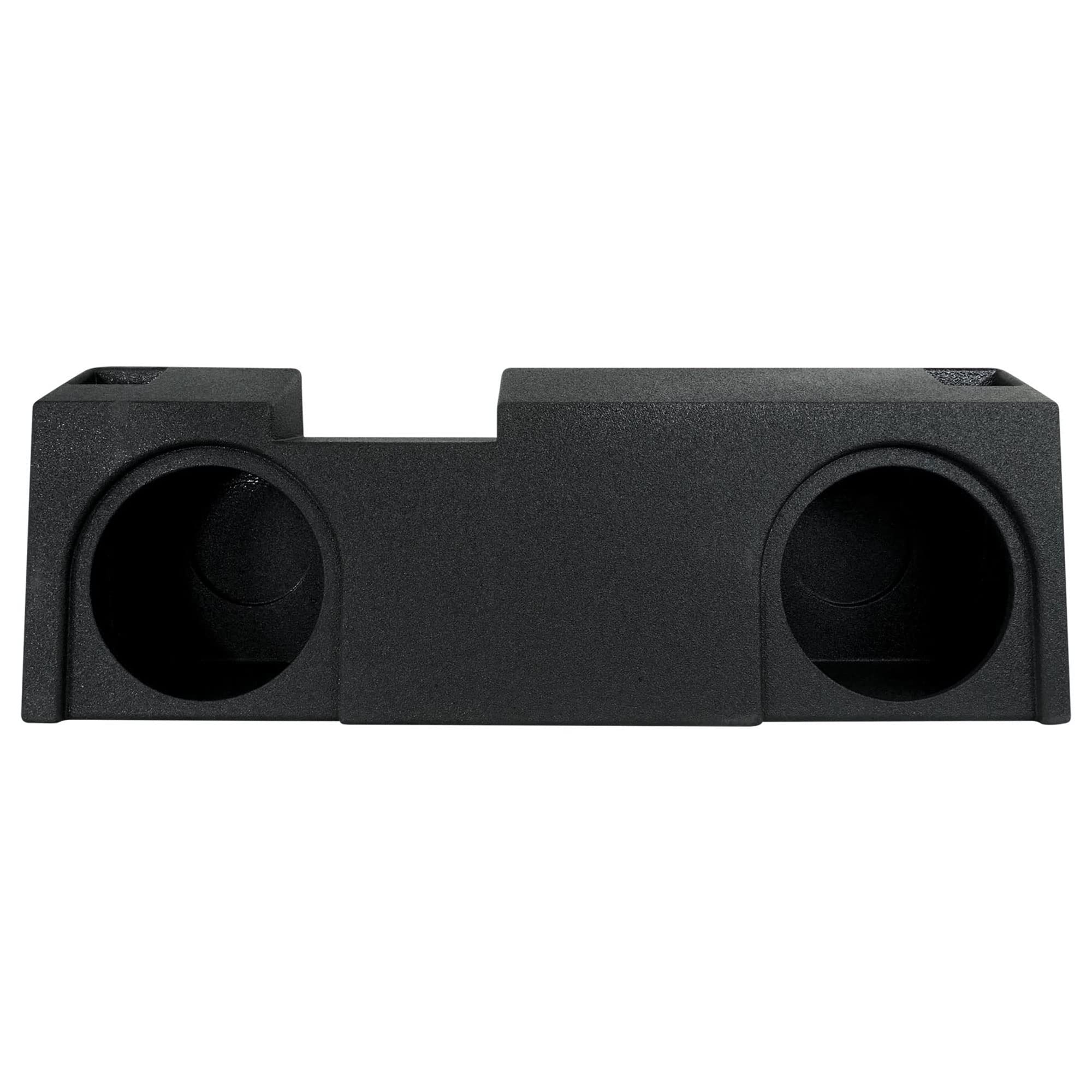 Q Power Underseat Upfire Dual 10 Inch Ported Subwoofer Box QBGMC19210 Wood Black for 2019-2022 GMC Chevy Crew Double Cab
