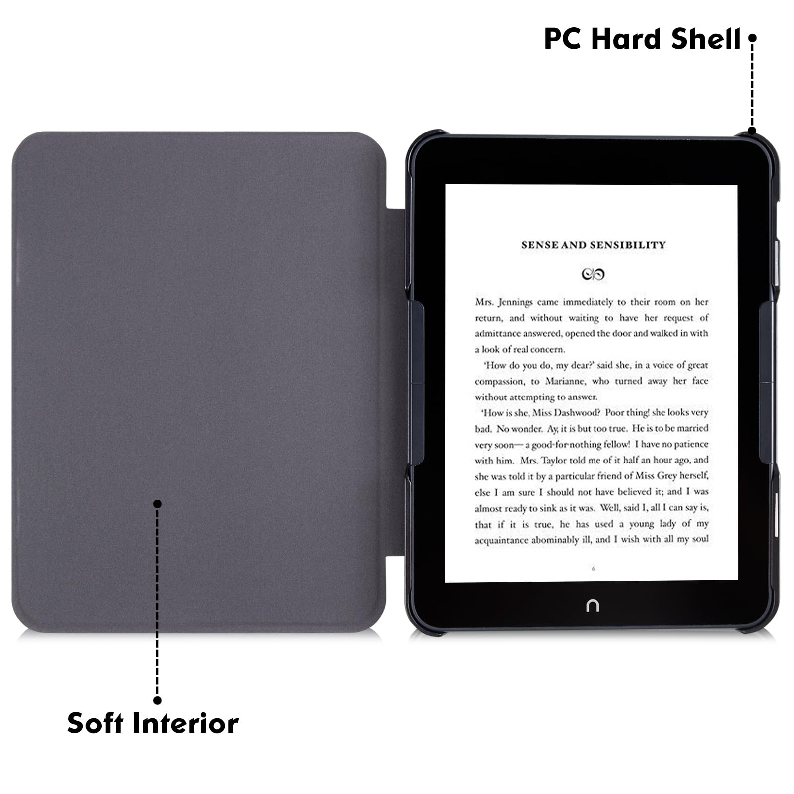 Bozhuorui Slim Case For All-New 7.8 Nook Glowlight 4 Plus (2023 Released Only) - Premium Pu Leather Ultra Lightweight Folio Cove