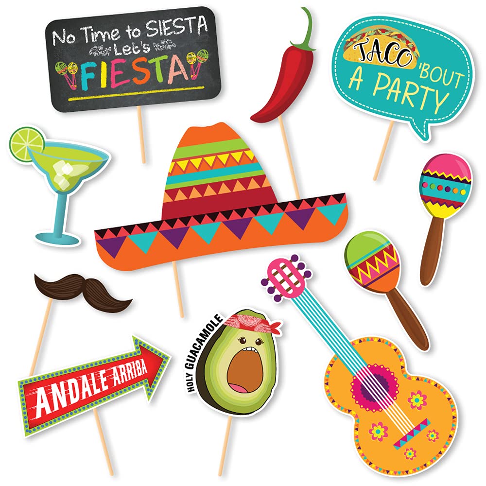 Fiesta Theme Photography Backdrop & Studio Props Kit, Cinco De Mayo Party Decorations, Mexican Photo Booth Background For Pictur