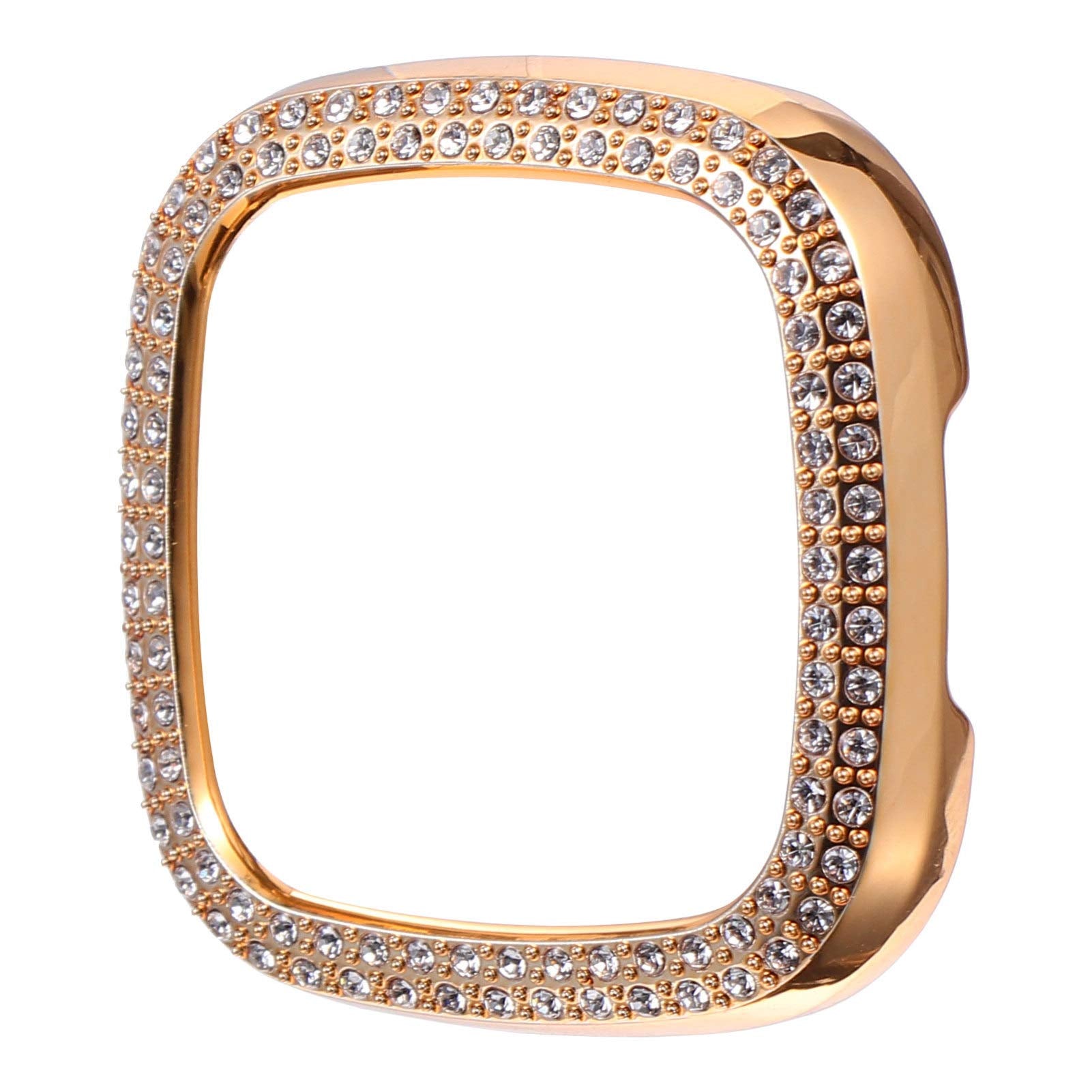 UKCOCO Bling Case Crystals Diamond Frame Protector Compatible with Fitbit 3/Sense Smartwatch Full Around Electroplate Protective