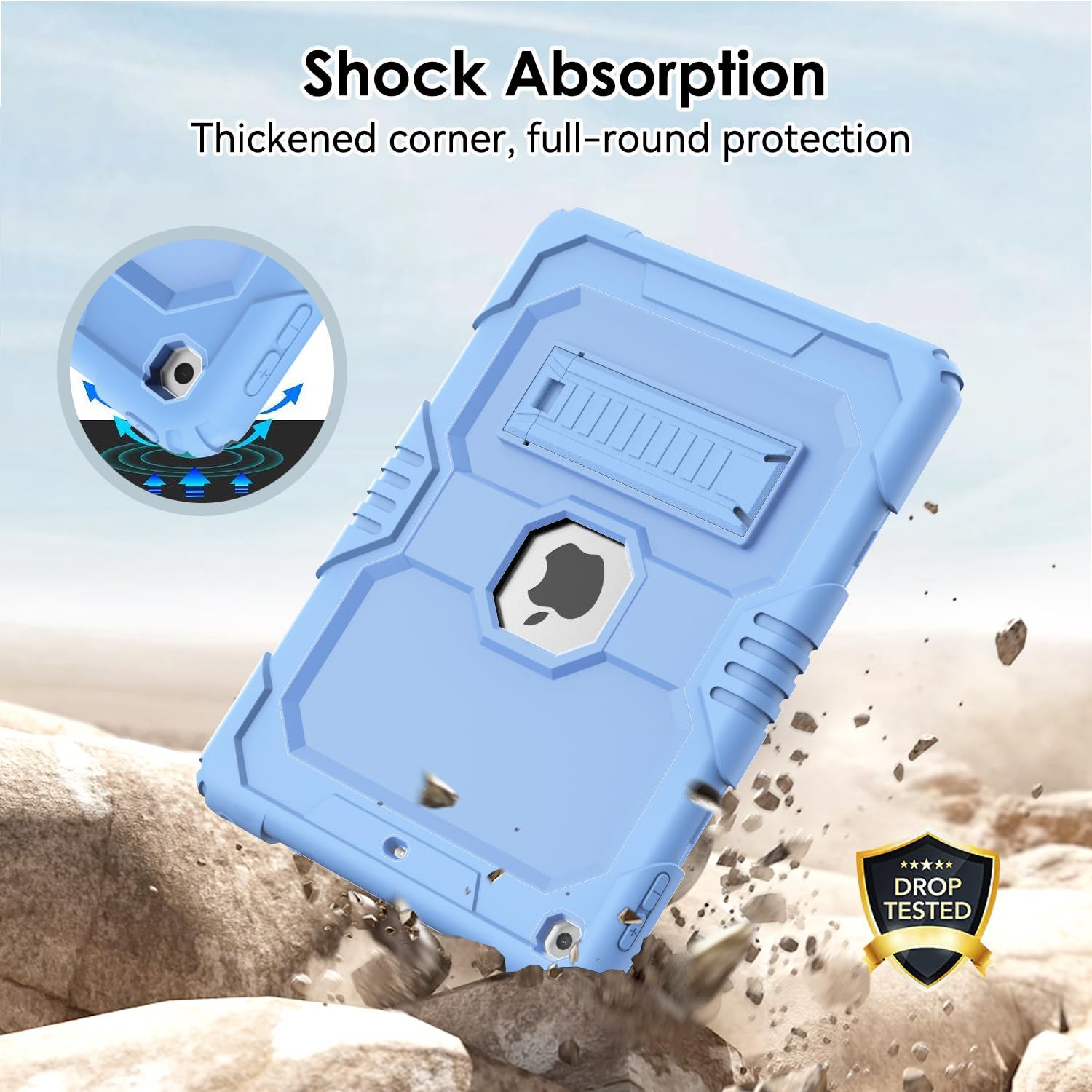 Case For Ipad 9Th/ 8Th/ 7Th Generation Case 10.2 Inch (2021/2020/2019), Heavy Duty Shockproof Rugged Protective Case For Ipad 10