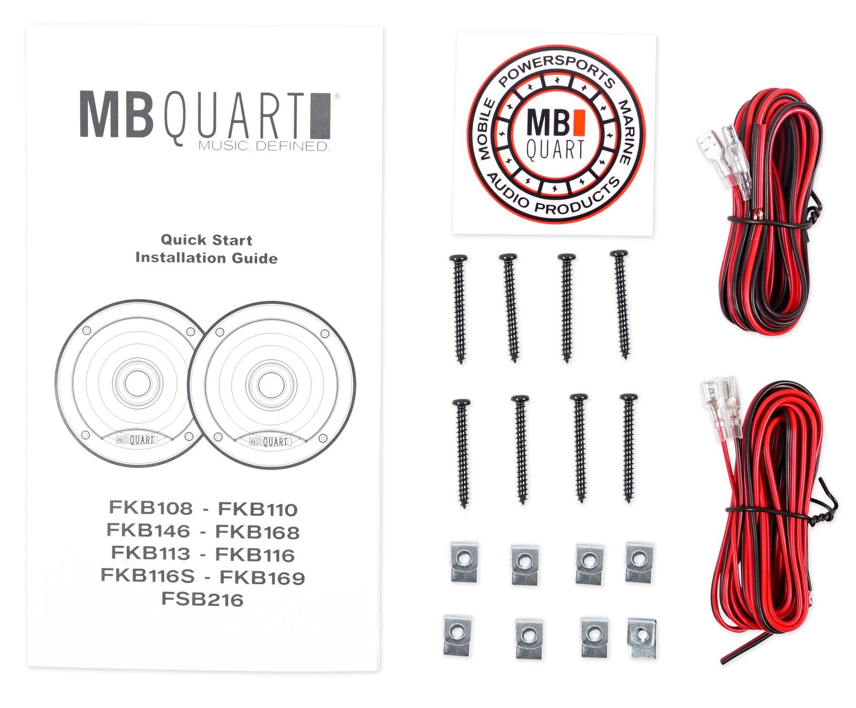 Mb Quart (4) Fkb116 6.5' 240 Watt 2 Way Car Audio Speakers