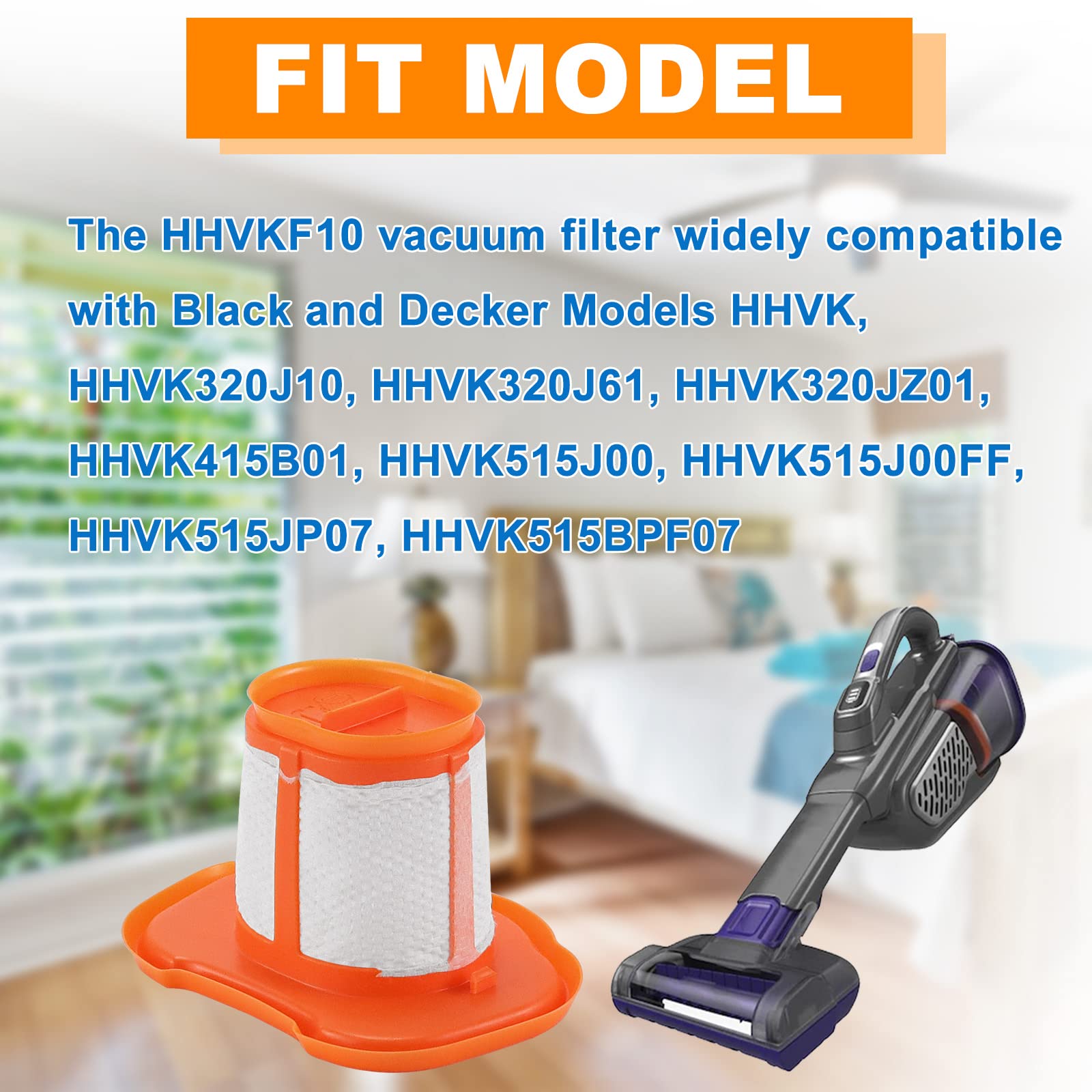 Hhvkf10 Filter Replacement Compatible With Black And Decker Hand Vacuum Hhvk Hhvk320J Hhvk320J10 Hhvk320Jz01 Hhvk515J Hhvk515Jp