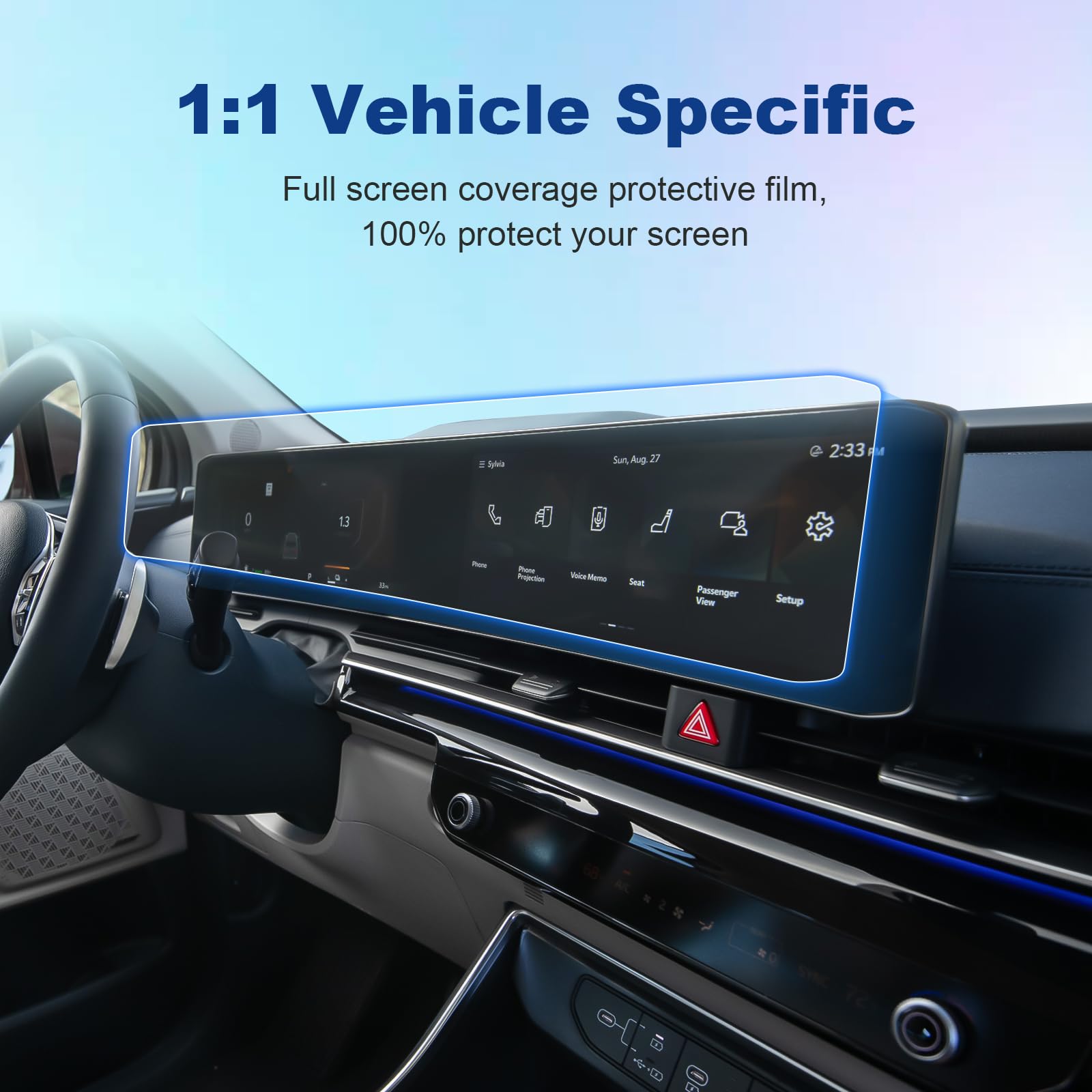 (2Pcs) 2025 Carnival Screen Protector For Kia Carnival (Lx/Lxs/Ex/Sx/Sx Prestige) 12.3 In. Dual Panoramic Displays, 2025 Carniva