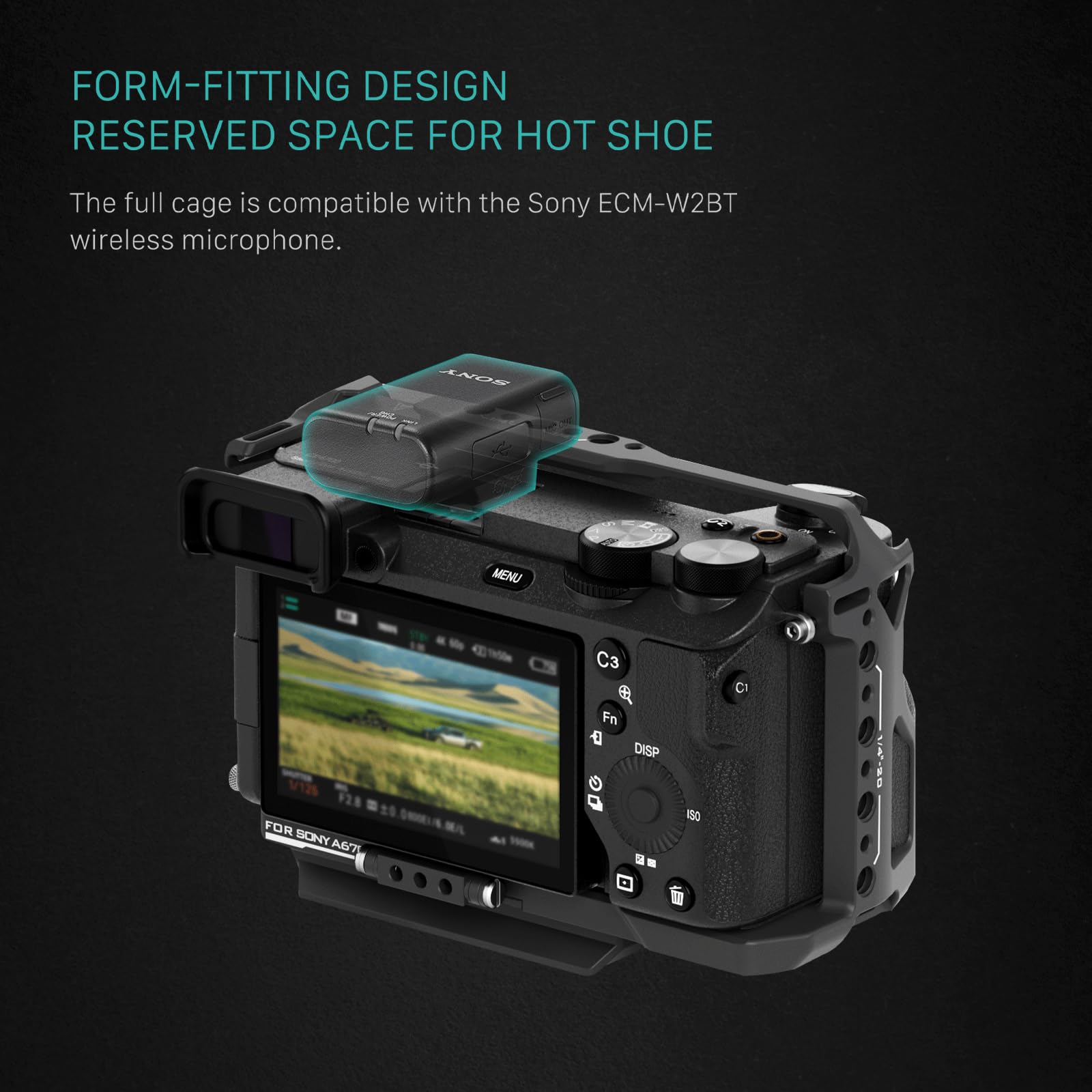 Full Camera Cage Compatible With Sony A6700 - Titanium Gray | | Mount Accessories | Custom Designed | Arca Ready | Compatible |