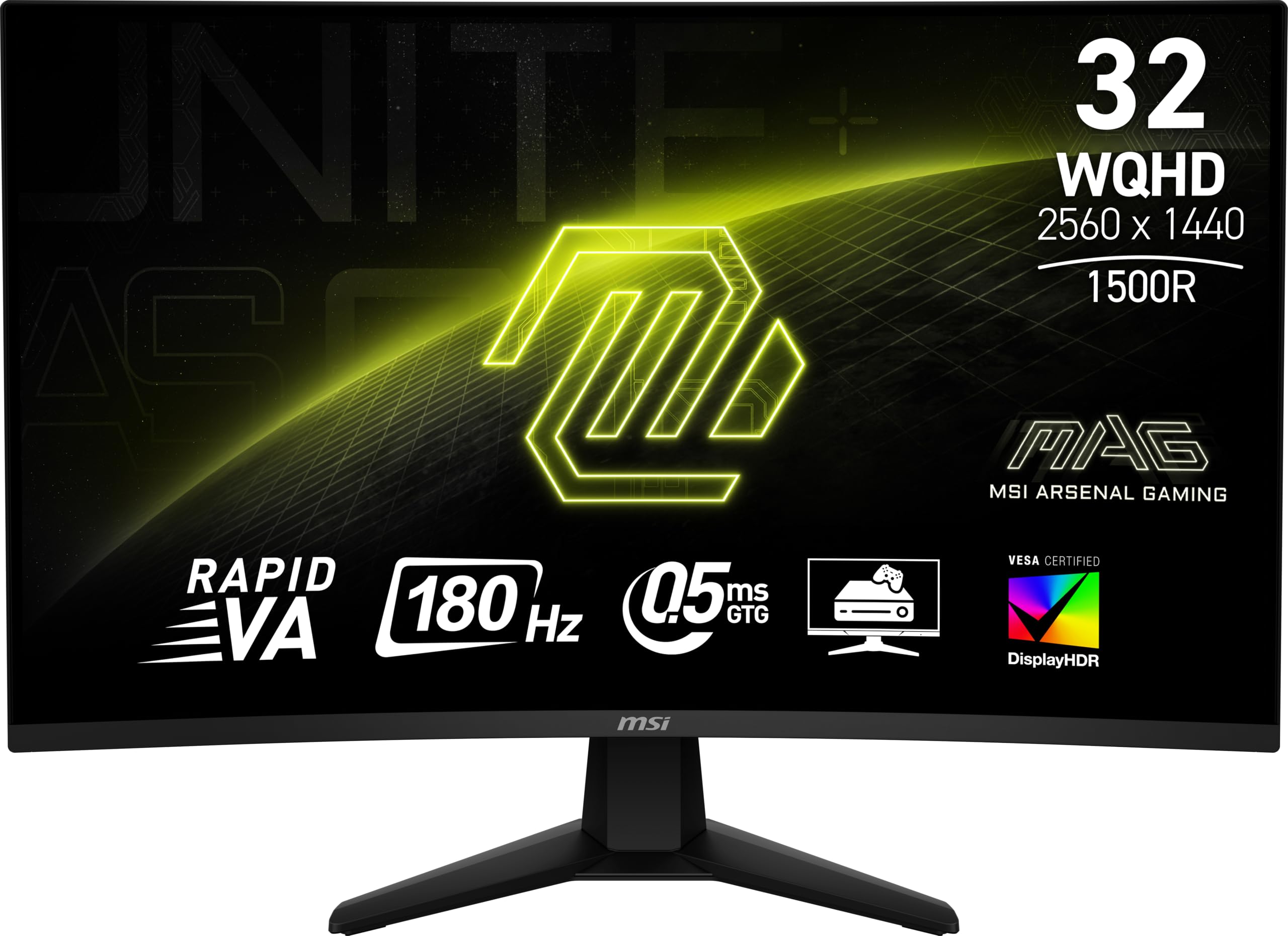 MSI MAG 32CQ6F 31.5-inch IPS 2560 x 1440 (QHD) Computer Monitor, 180Hz, Adaptive-Synch, HDMI, Display Port, VGA Port, VESA Mount