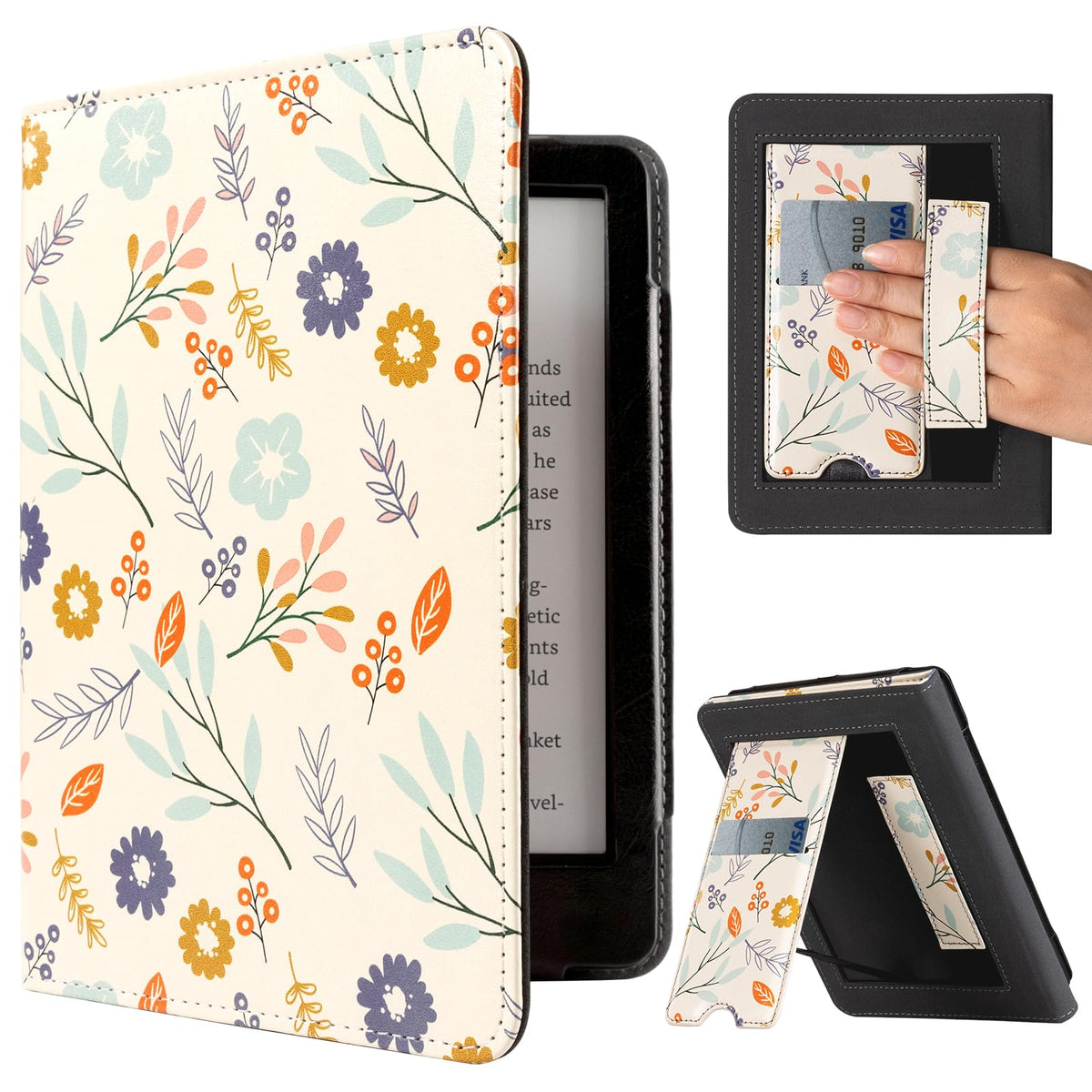 Cobak Case For Kindle Paperwhite - All New Pu Leather Cover With Auto Sleep Wake, Hand Strap, Card Slot For Kindle Paperwhite Si