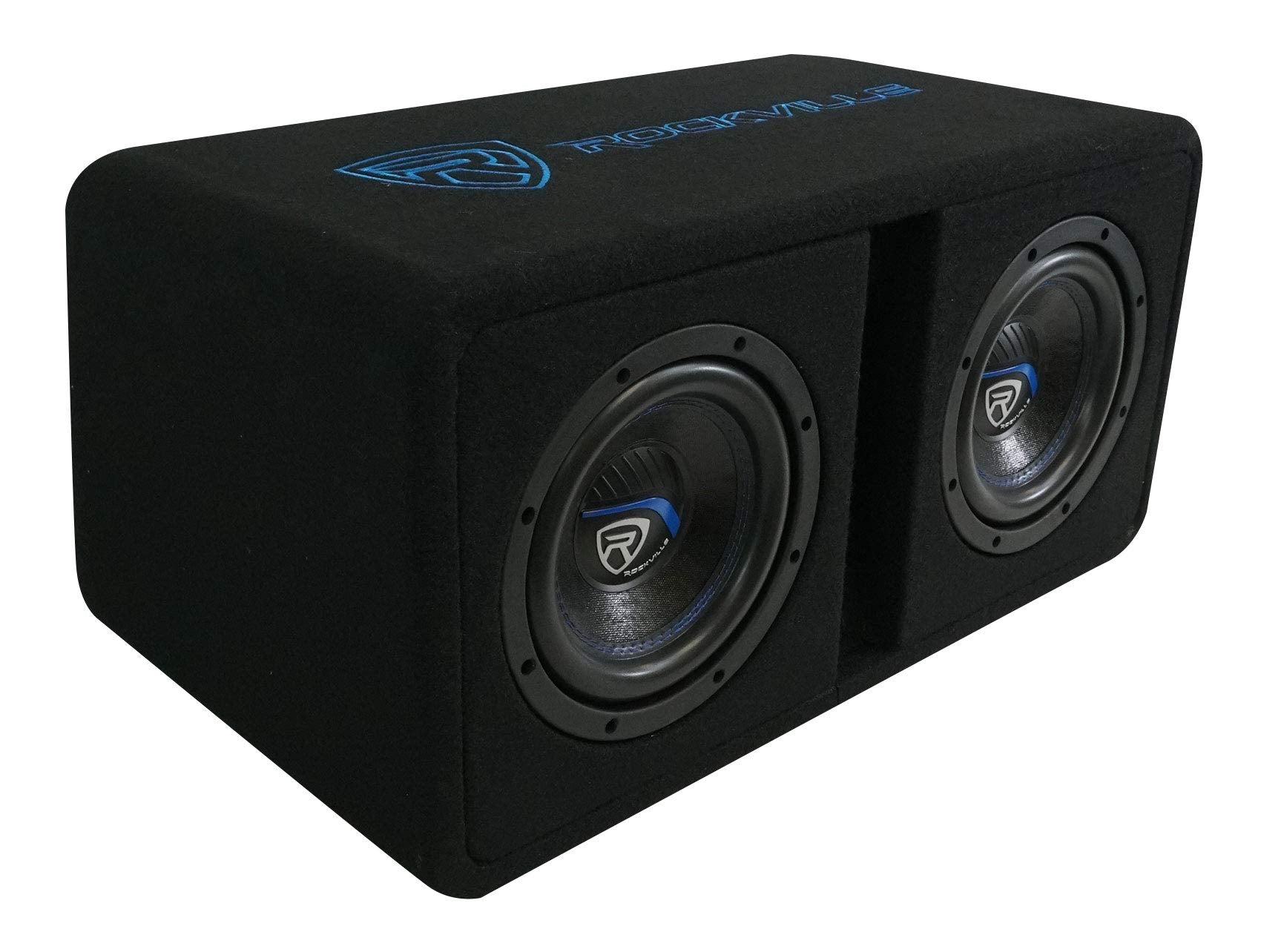 Rockville Dv8K52 Dual 8 K5 1600W Car Subwoofers+Vented Sub Enclosure Box/2 Ohm