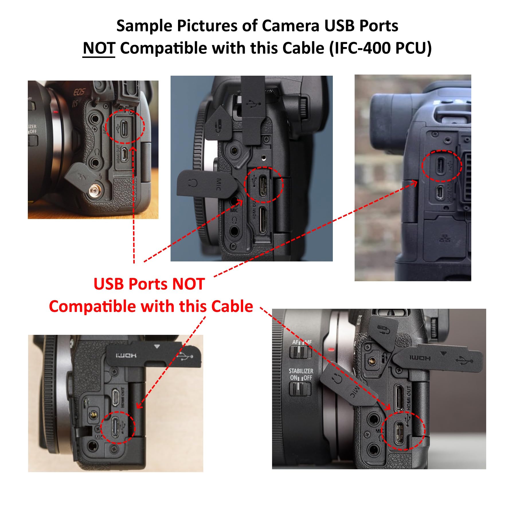 ienza Camera IFC-400PCU USB Data Transfer Cable for Canon Rebel & PowerShot - Black, Compatible with Multiple Canon Models