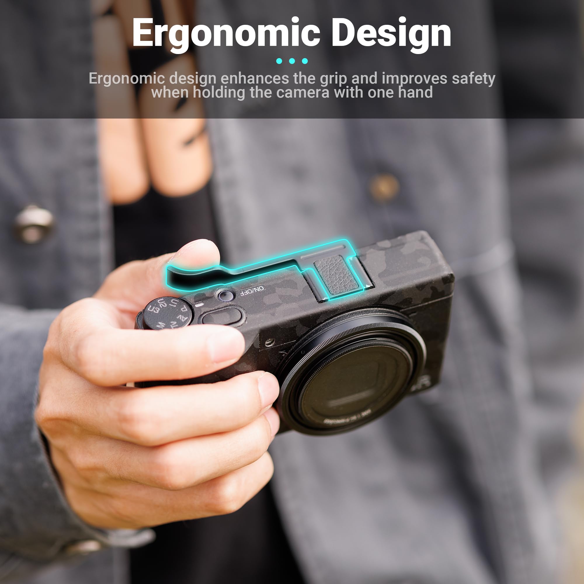 Jjc Metal Thumbs Up Grip For Ricoh Gr Iii Gr Iii Hdf Gr3 Hdf Gr Iiix Gr Iiix Hdf Gr3X Hdf, Hot Shoe Thumb Support For Comfortabl