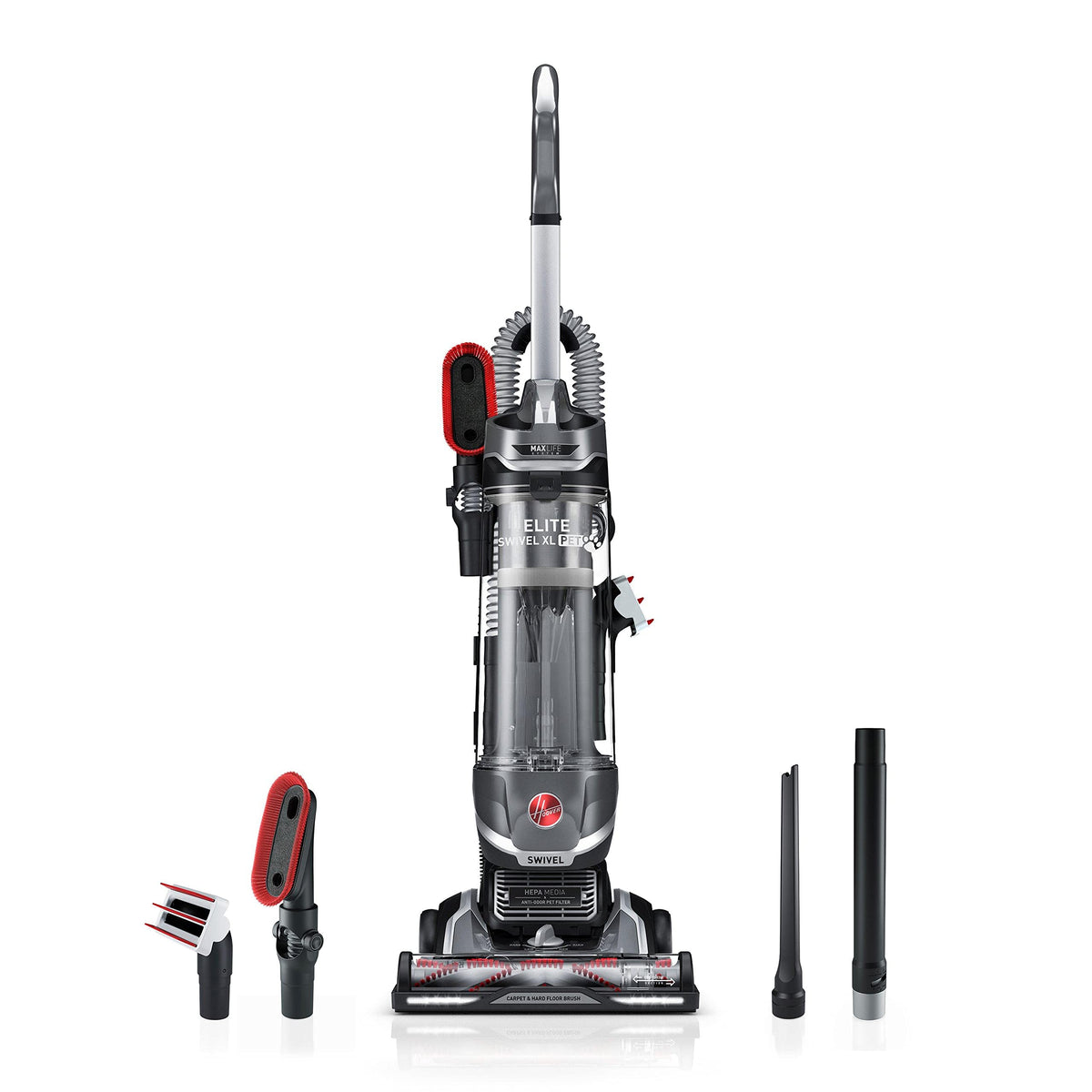 Hoover MAXLife Elite Swivel XL Pet Vacuum Cleaner with HEPA Media Filtration, Bagless Multi-Surface Upright for Carpets and Hard