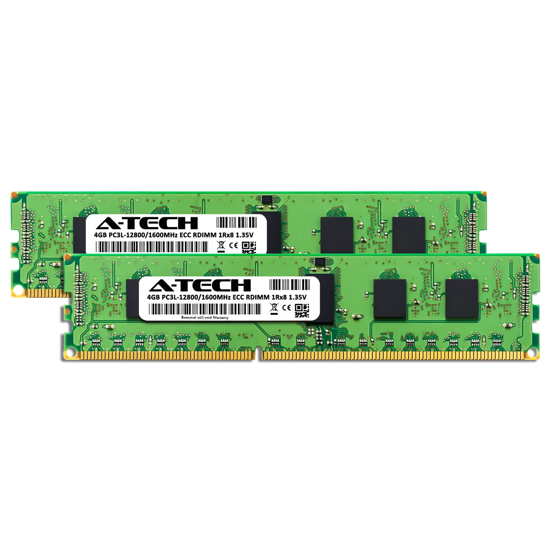 A Tech 8Gb Kit (2X4Gb) Ddr3/Ddr3L 1600Mhz Pc3L 12800R Ecc Rdimm 1Rx8 Single Rank 1.35V Ecc Registered Dimm 240 Pin Server Ram Me