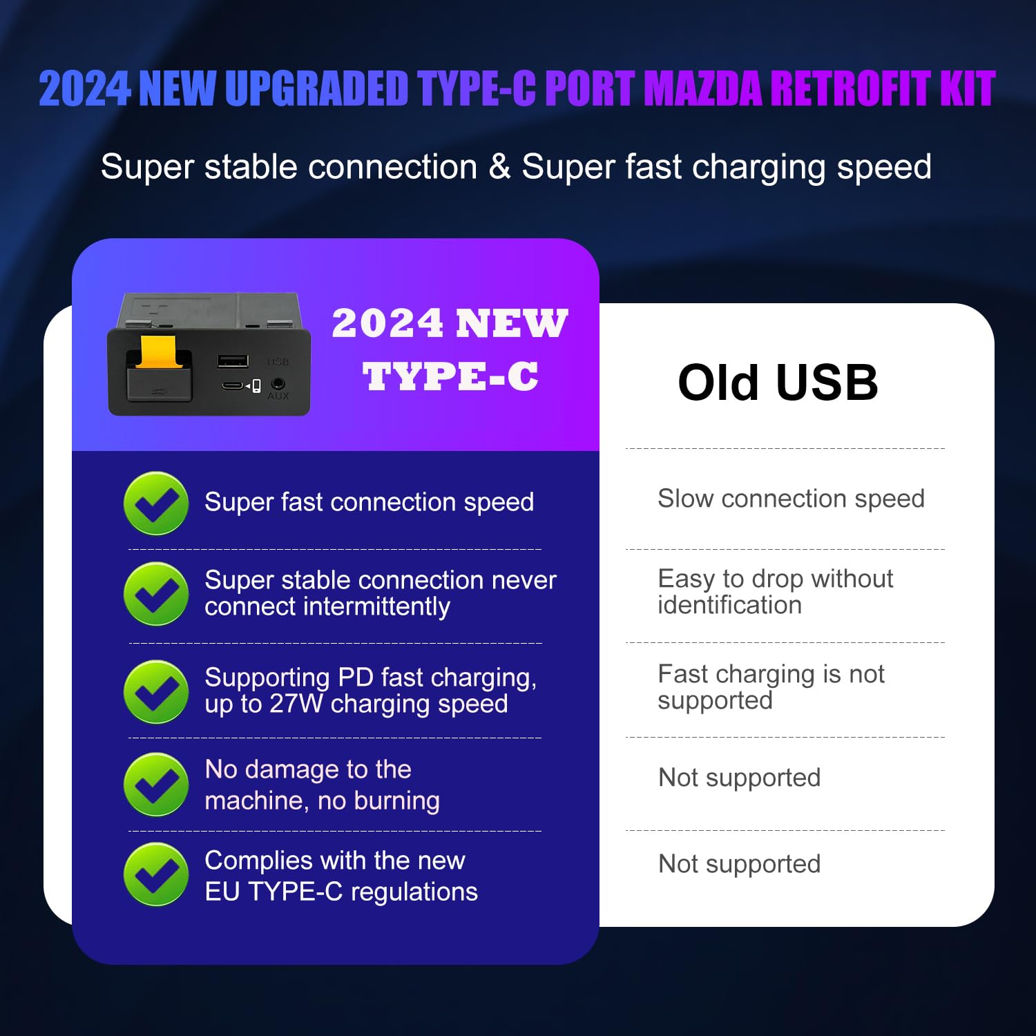 Hmyc Mazda Carplay And Android Auto Retrofit Kit, Tk78 66 9U0C Oem Media Hub Fits To Mzd Connect System, Compatible With Mazda 2