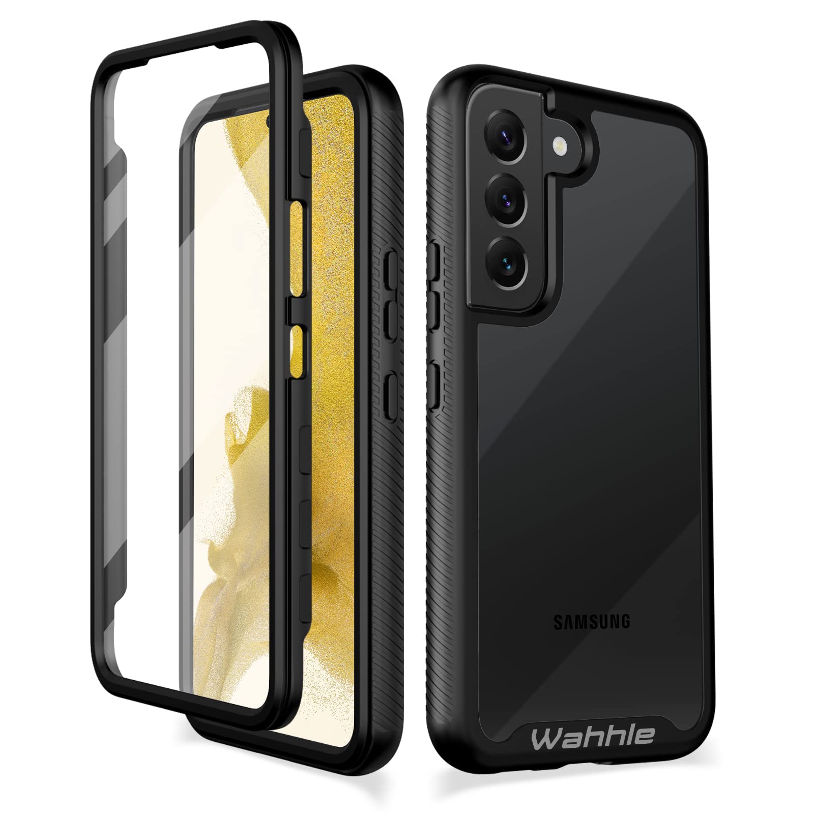 Wahhle Compatible With Samsung Galaxy S22+ Plus Case, Built In Screen Protector Full Body Shockproof Slim Fit Bumper Protective