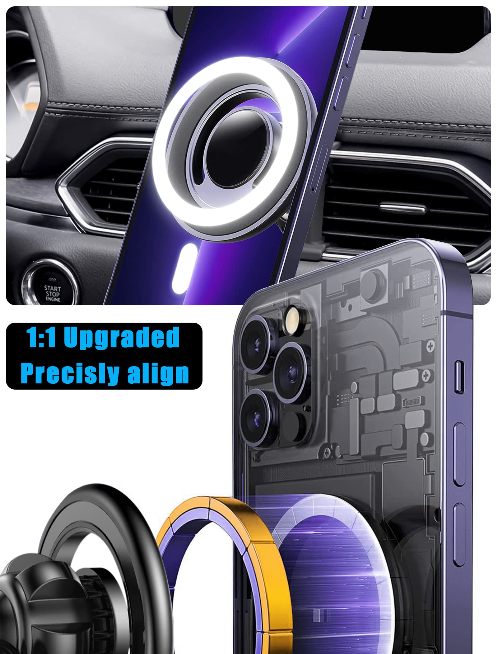 Ve Ve Power Car Phone Holder, Air Vent Phone Holder, Car Mount For Mazda Cx5 2017-2024, Magsafe Magnetic Navigation Stand Fit Fo