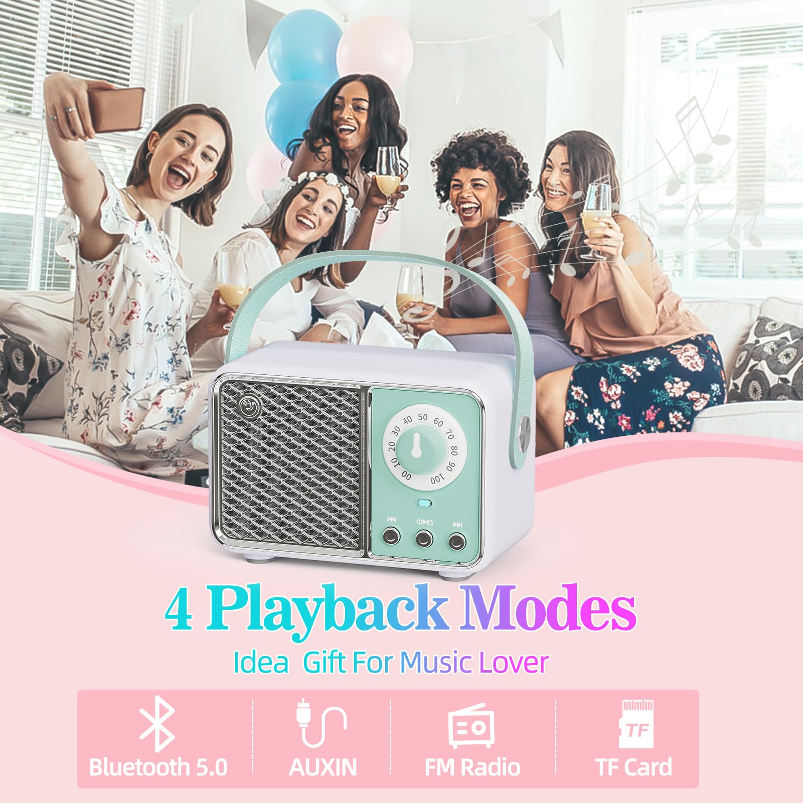 Retro Bluetooth Speaker, Vintage Decor, Portable Small Wireless Radio Bluetooth Speaker, Cute Aesthetic Style For Office Kitchen