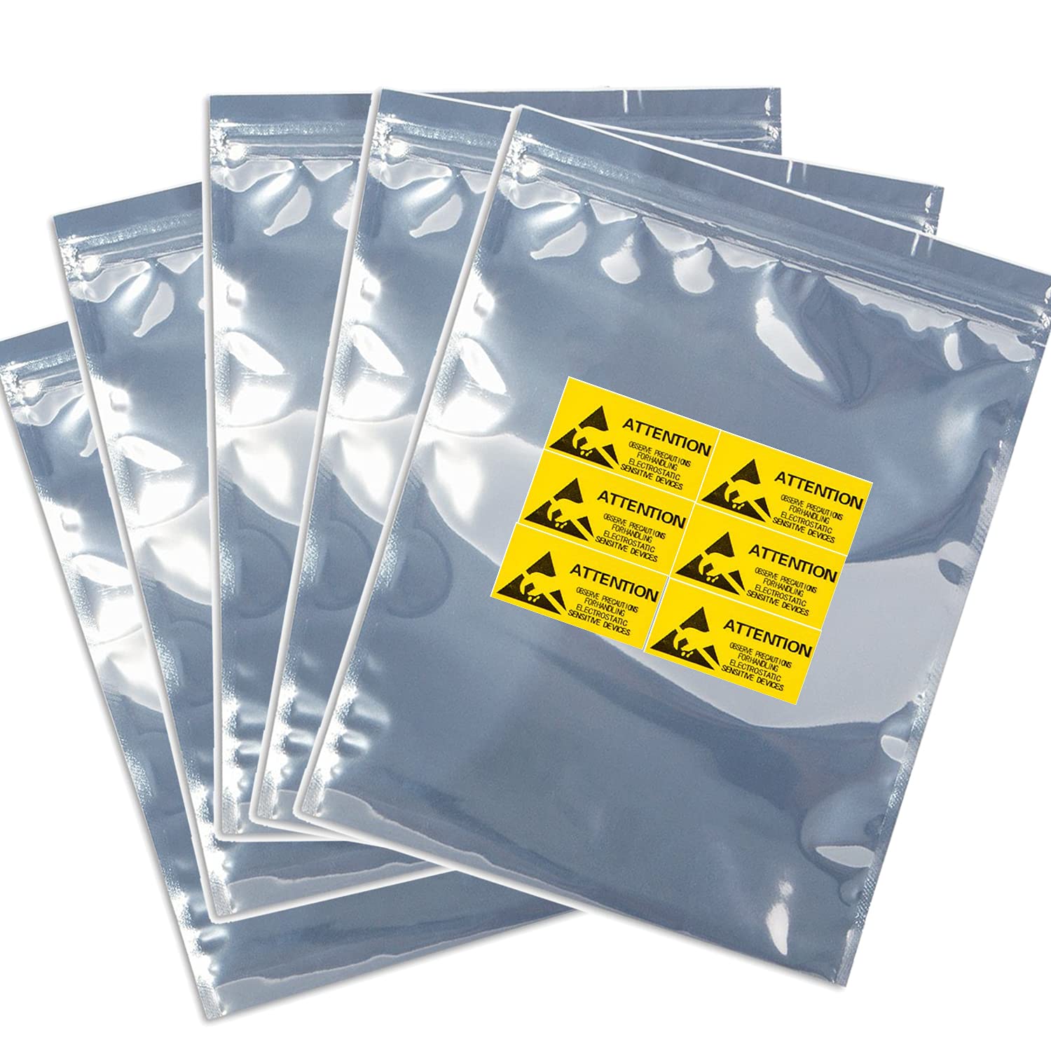 Kukubags 30Pcs 11X15 Inch Anti Static Bag With 30Pcs Antistatic Labels, Static Free Bag For Electronics, Large Resealable Non St