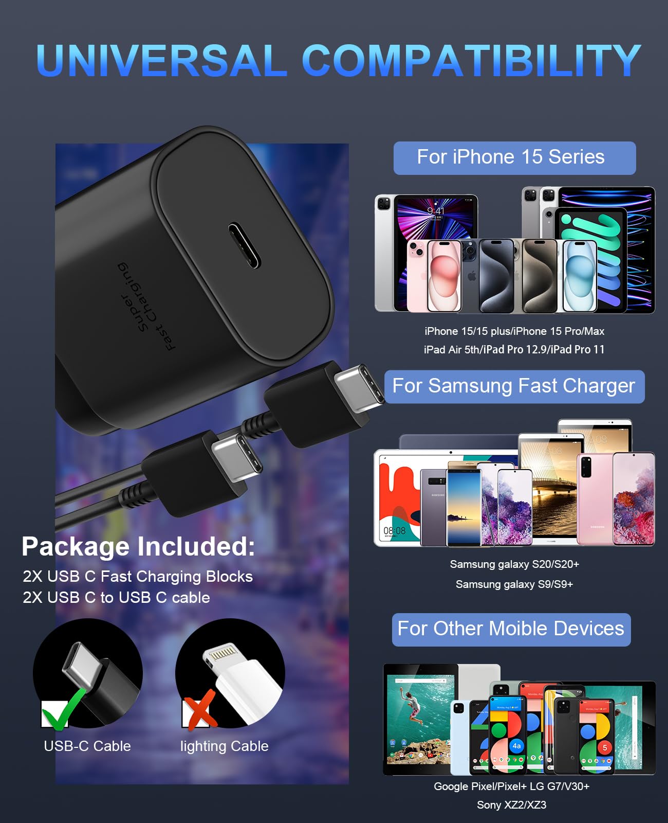 30W Usb C Phone 15 Charger Fast Charging Block For Iphone 15/15 Pro Max/15 Pro/15 Plus/Samsung Galaxy S23 Ultra/S23/S23+/S22/S22