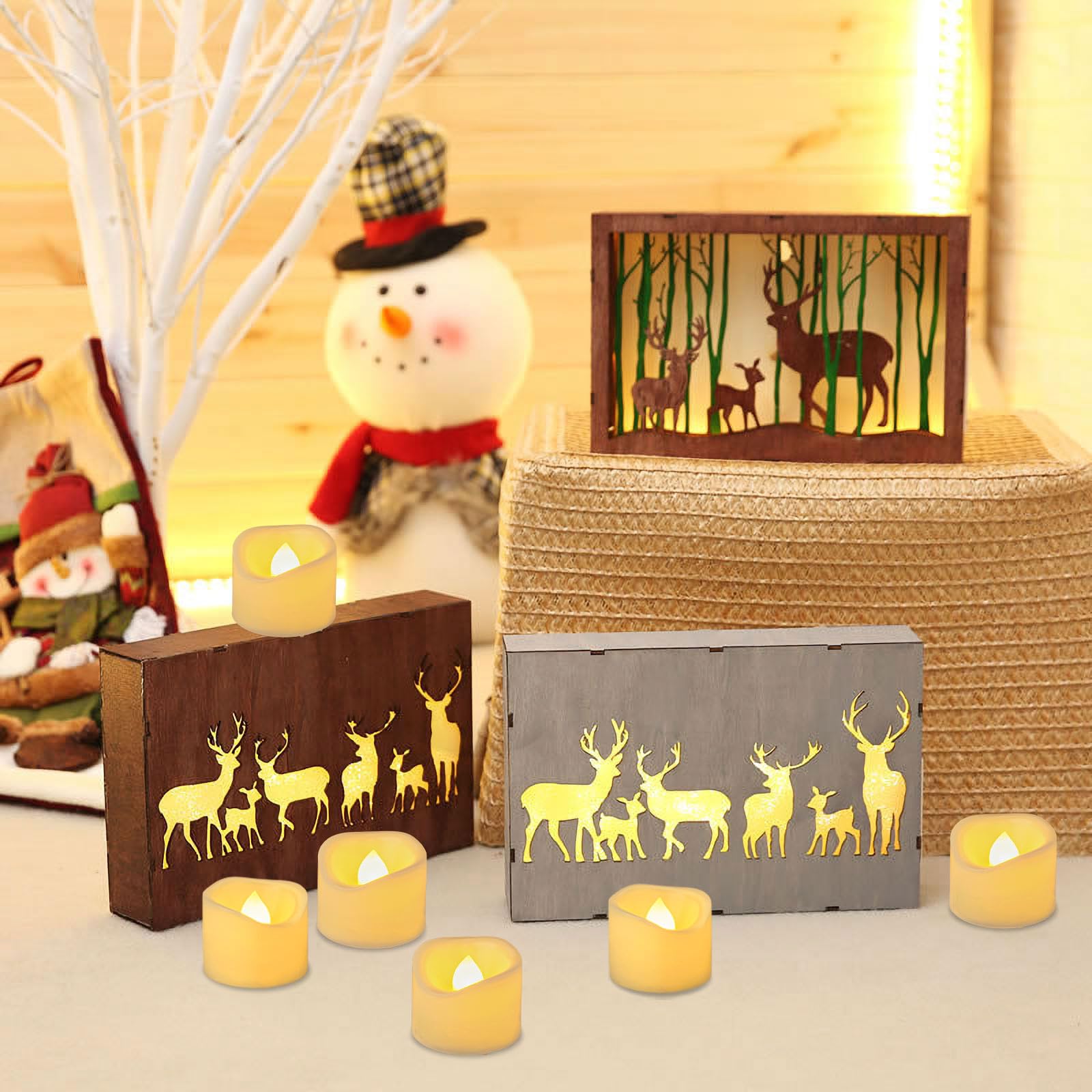 6 Flameless Led Battery Operated Tea Lights With Timer Realistic Flickering Electric Tealight Votive Candles Set Bulk Baptism We