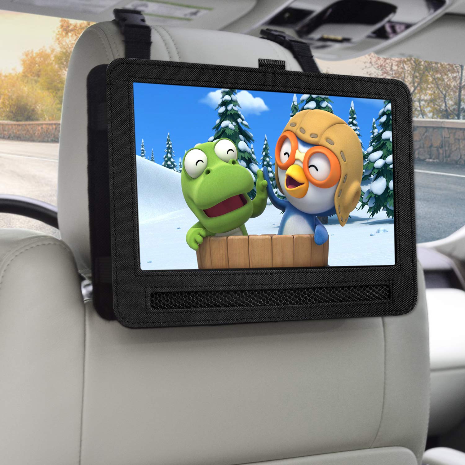 Car Headrest Mount Holder Strap Case For Swivel & Flip Style Portable Dvd Player  Suitable For 10 Inch To 10.5 Inch Screen