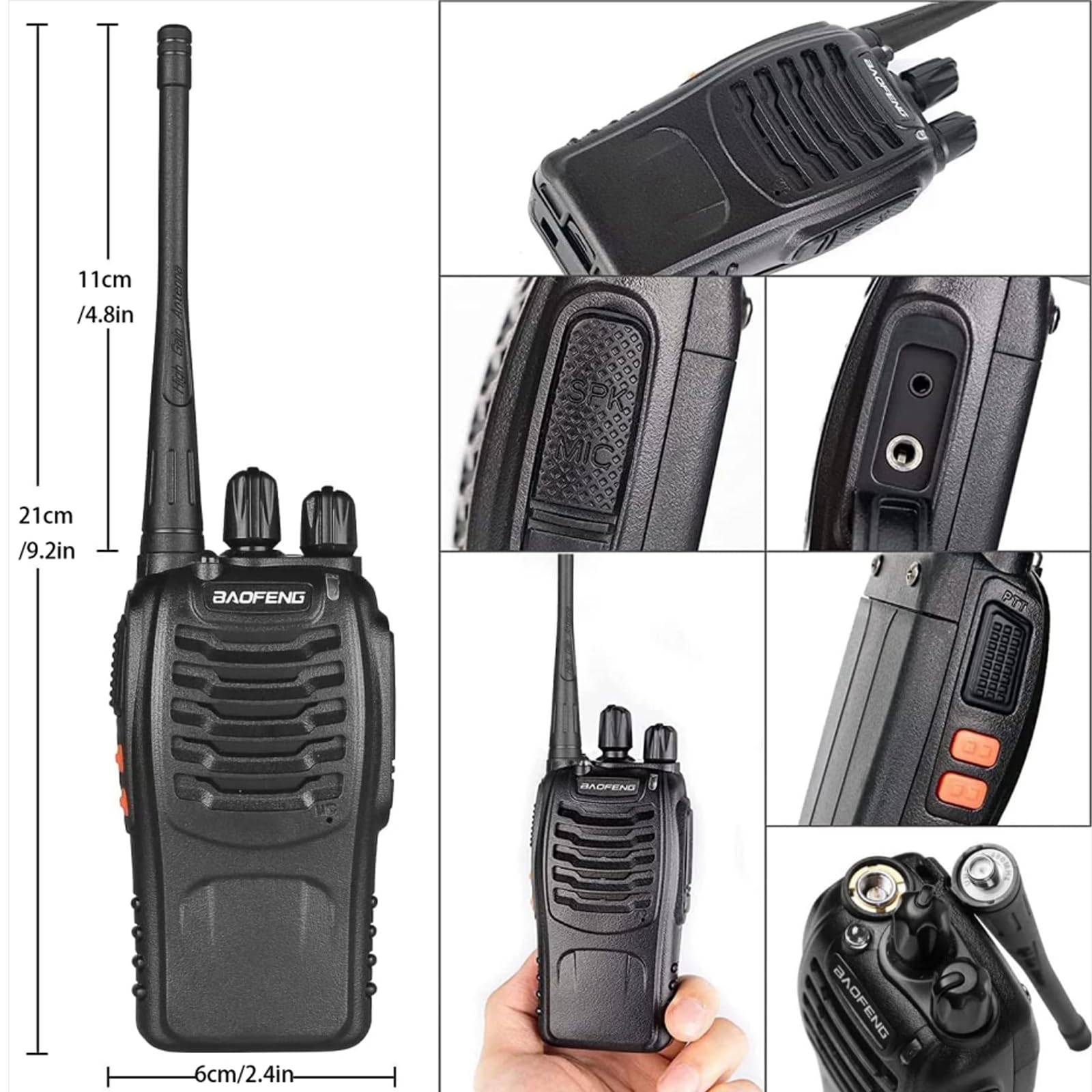 Baofeng Bf 888S Walkie Talkies For Adults Long Range Handheld Two Way Radios Rechargeable With Earpiece Mic,16 Channel Walky Tal