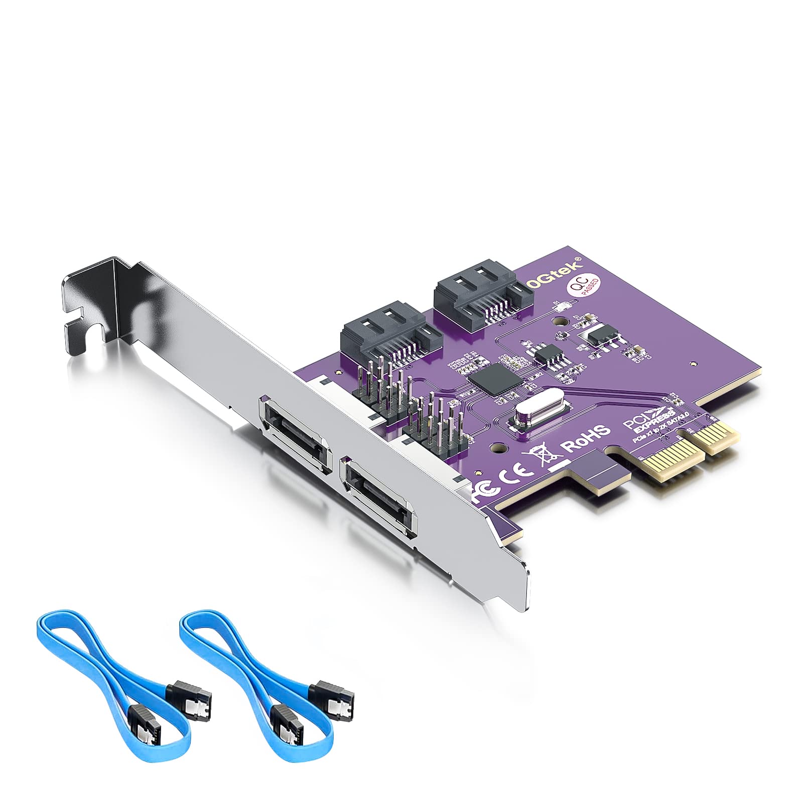 2 Port Esata3.0 Or 2 Port Sata3.0 Non Raid Controller Card, X1, With 2 Sata Cable, Support Ssd And Hdd