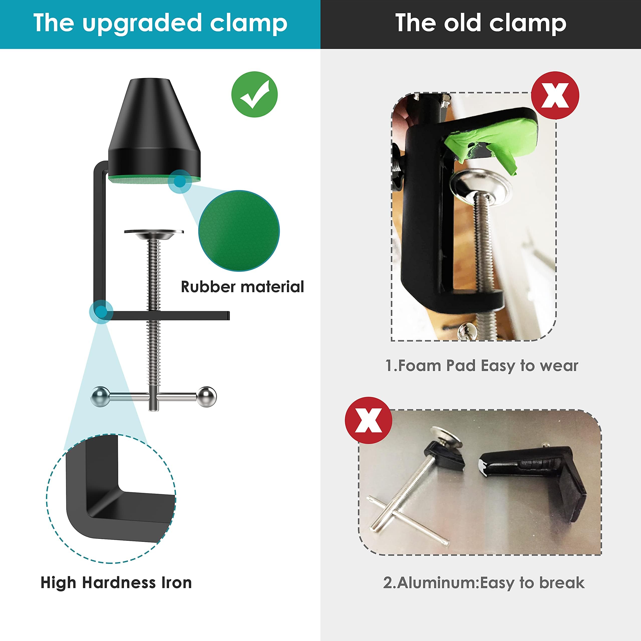 YOUSHARES Mic Boom Arm Compatible with HyperX Quadcast S Microphone   Upgraded Adjustable Scissor Mic Boom Arm Stand with Pyramid Base