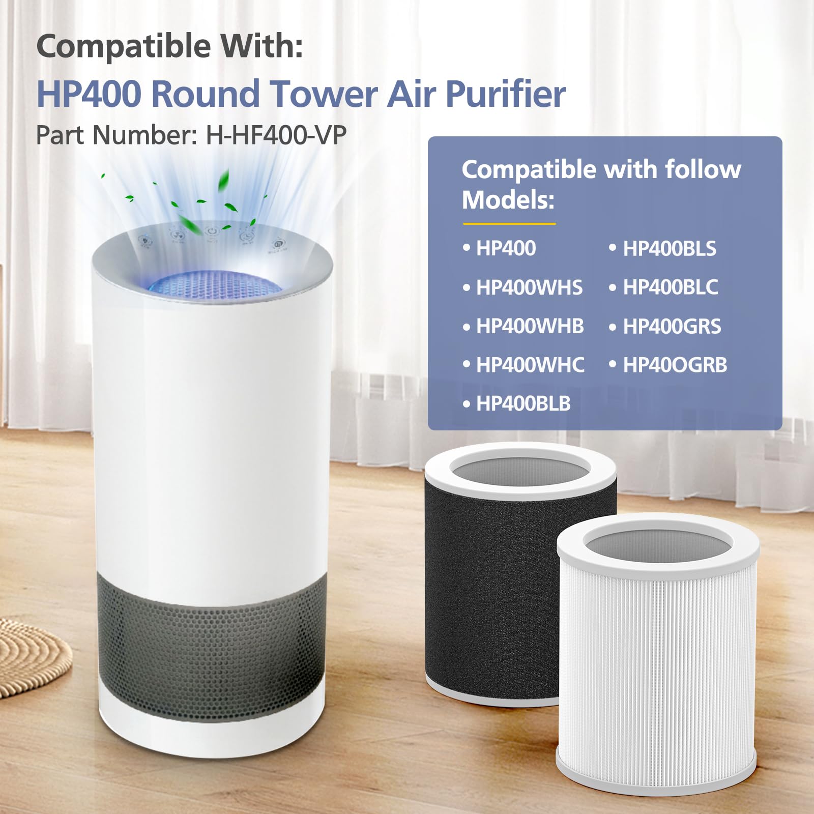 H Hf400 Vp Replacement Filter Kit Compatible With Hunt Er H Hf400 Vp H Pf400 With True Hepa Pre Filter For Hp400 Air Purifier Se