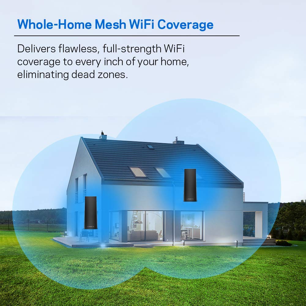 Linksys Whw0302B Velop Intelligent Mesh Wifi System: Ac4400, Tri-Band Wi-Fi Router, Wireless Network For Full-Speed Home Coverag