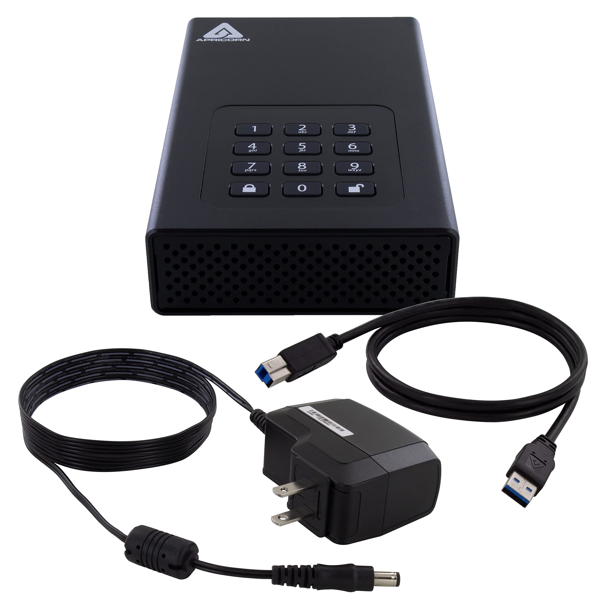 Apricorn 12Tb Aegis Padlock Dt 256 Bit Encrypted Usb 3.0 Hard Drive (Adt 3Pl256 12Tb)