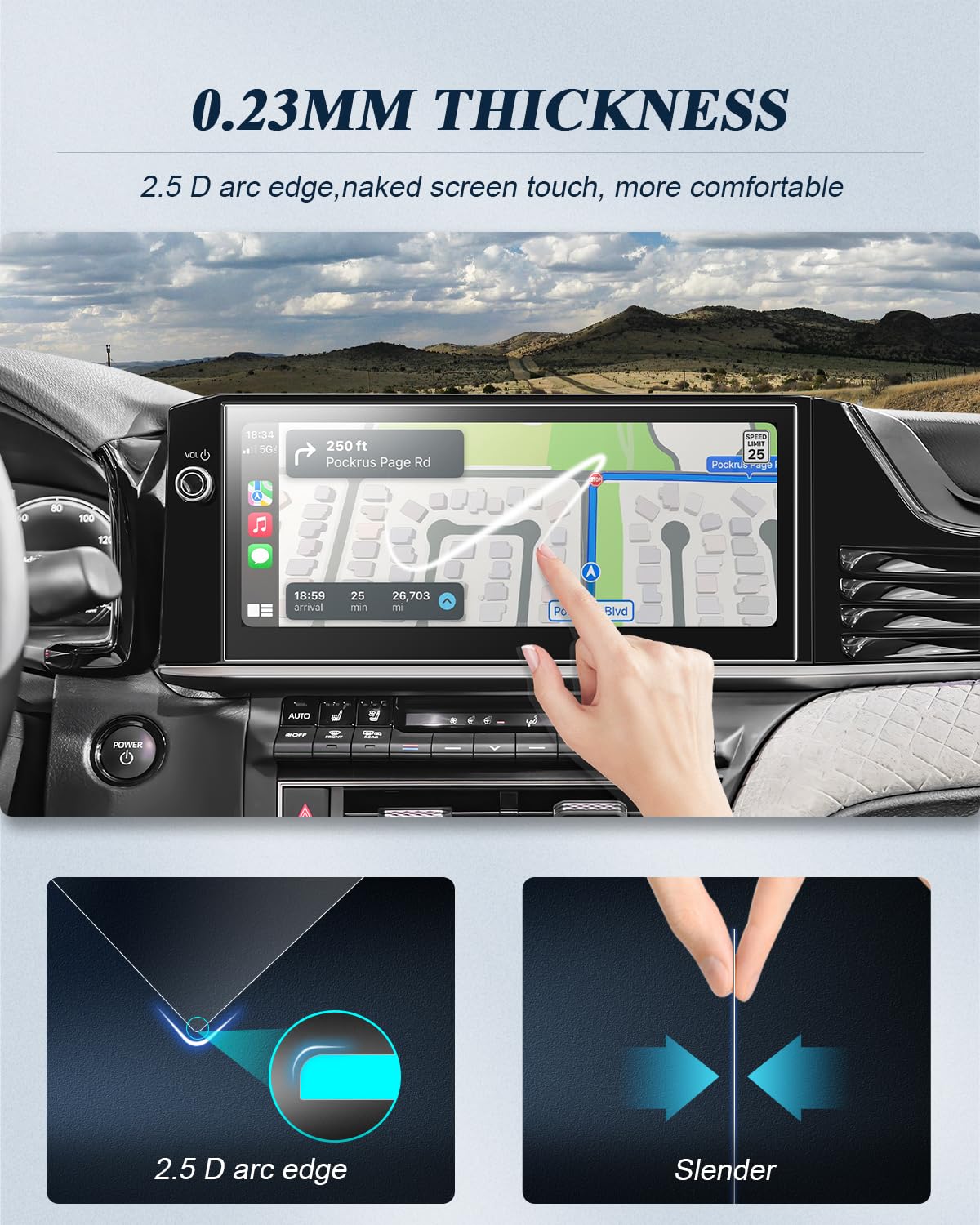 Bibibo 2Pcs For 2025 Toyota Camry Screen Protector 2025 Toyota Camry Xle/Xse 12.3'' Display [Anti Glare Anti Reflection Ultra Cl