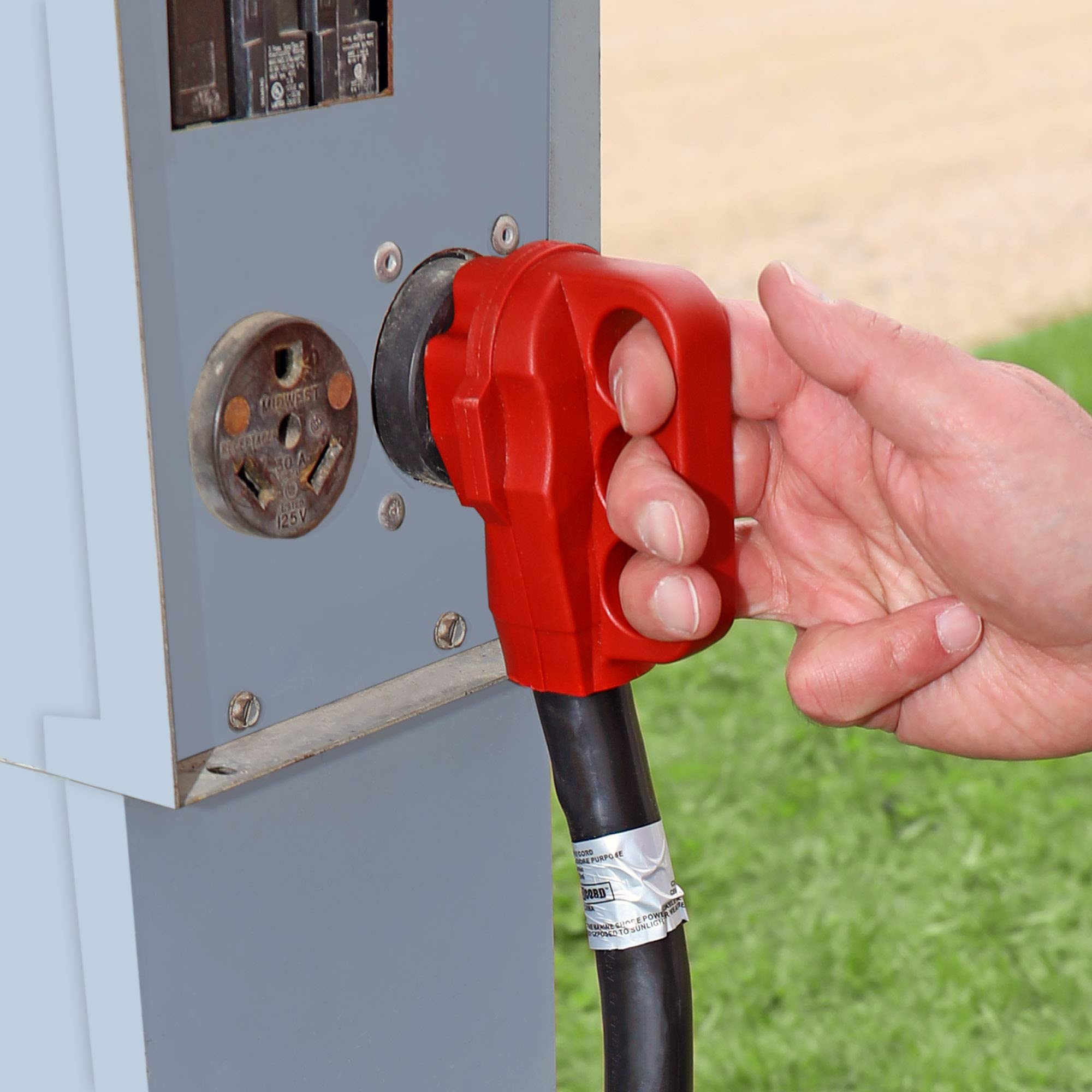 Valterra A10 5025Eh Mighty Cord Rv 50 Amp Extension Cord, 25 Ft., Red