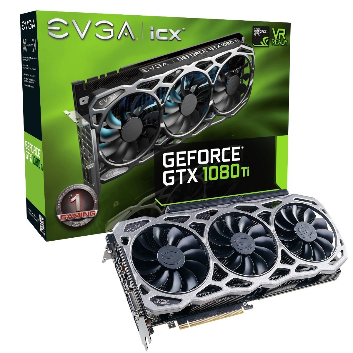 EVGA GeForce GTX 1080 Ti FTW3 Gaming, 11GB GDDR5X, iCX Technology - 9 Thermal Sensors & RGB LED G/P/M, 3X Async Fan Control, Opt