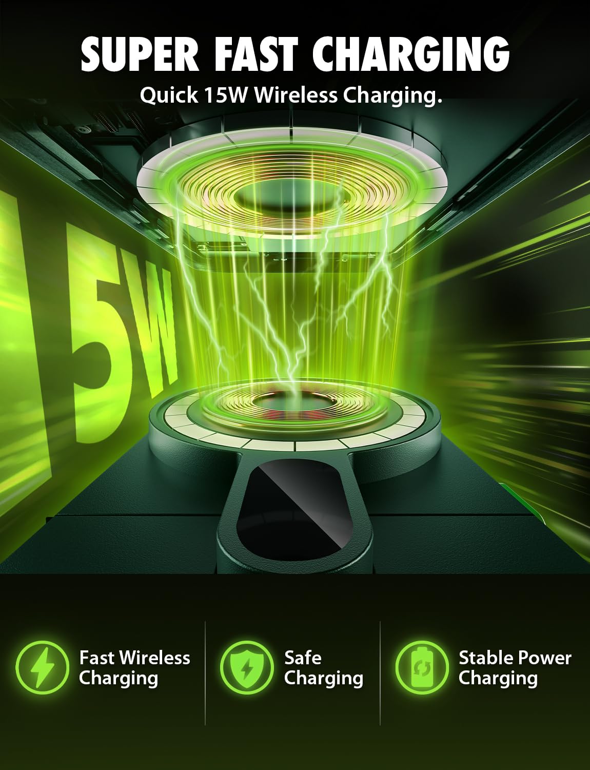 Bracketron Magalign Extend 15W Magsafe Car Mount Charger, Magnetic Car Phone Holder Charger Wireless Car Charger For Iphone 16 P