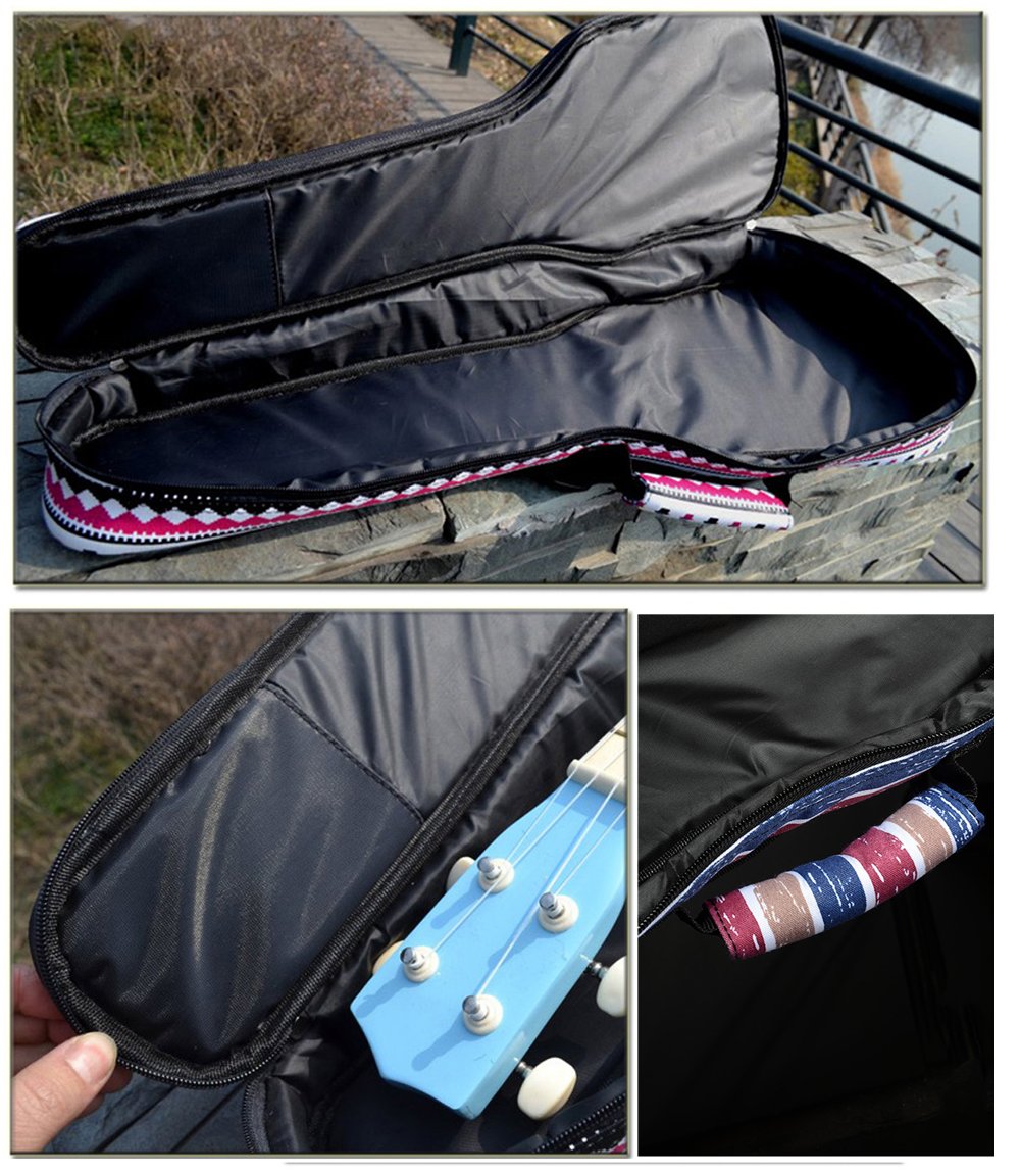Hot Seal 10Mm Sponge Padding Waterproof Durable Colorful Conventional Ukulele Case Bag With Storage (21 Inch, Bohemia No.3)