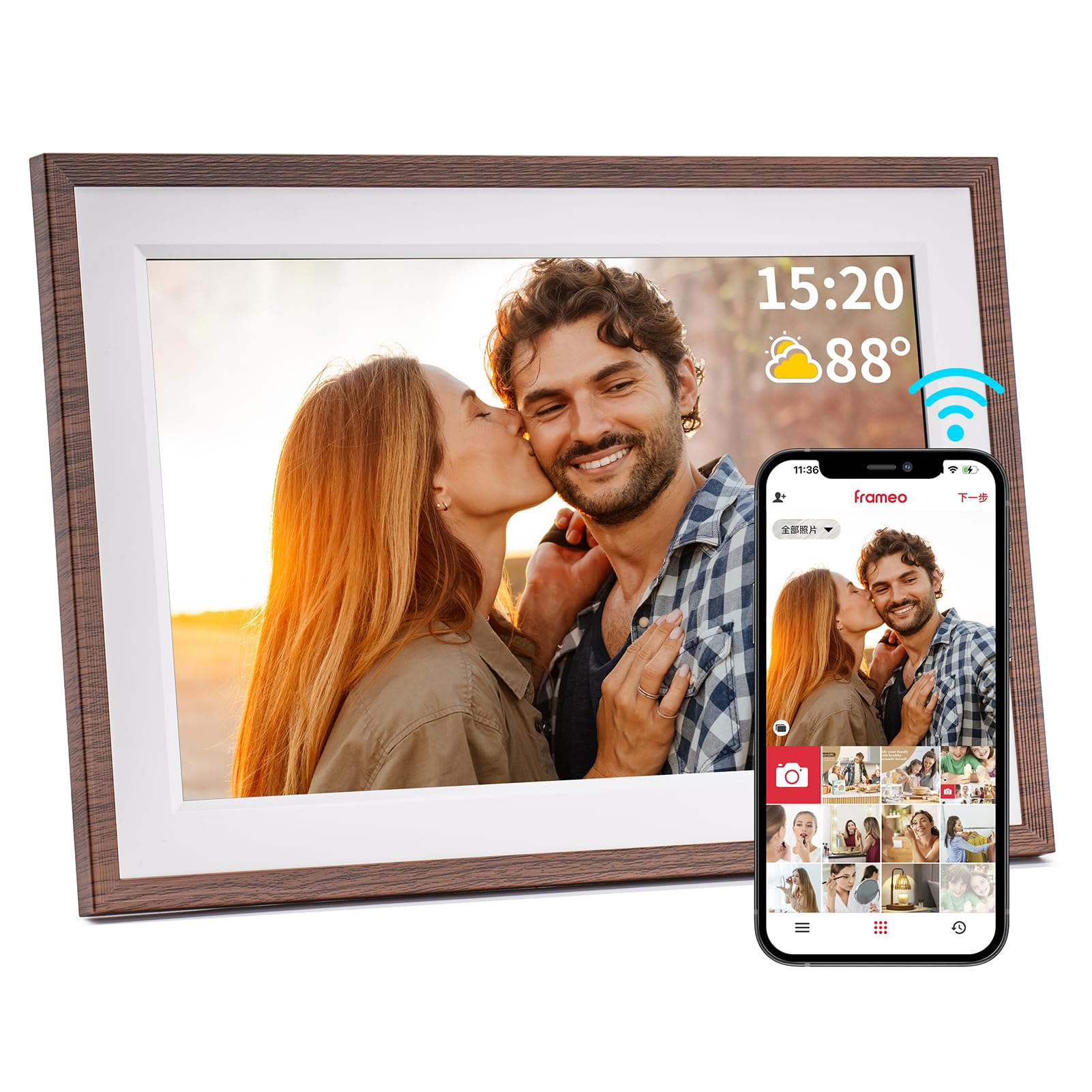 Mqqc Frameo 10.1 Inch Digital Picture Frame,Wifi Electronic Frame,1280 * 800Ips Hd Cloud Smart Digital Photo Frame,32Gb Storage,