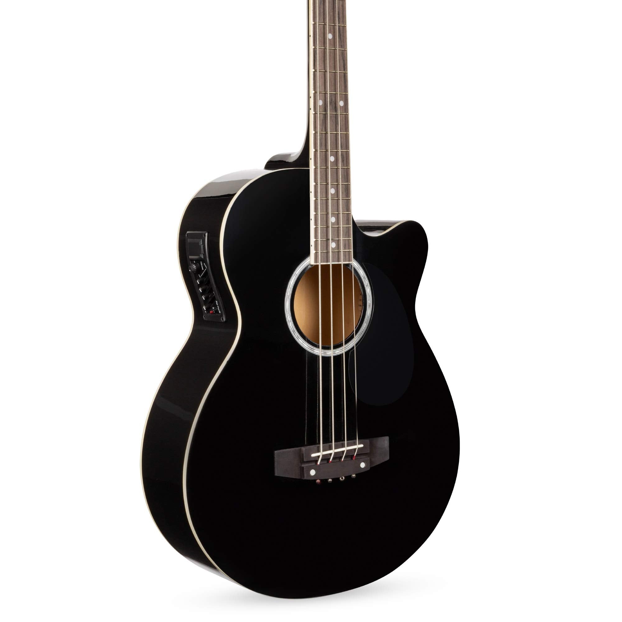 Best Choice Products Acoustic Electric Bass Guitar   Full Size, 4 String, Fretted Bass Guitar   Black