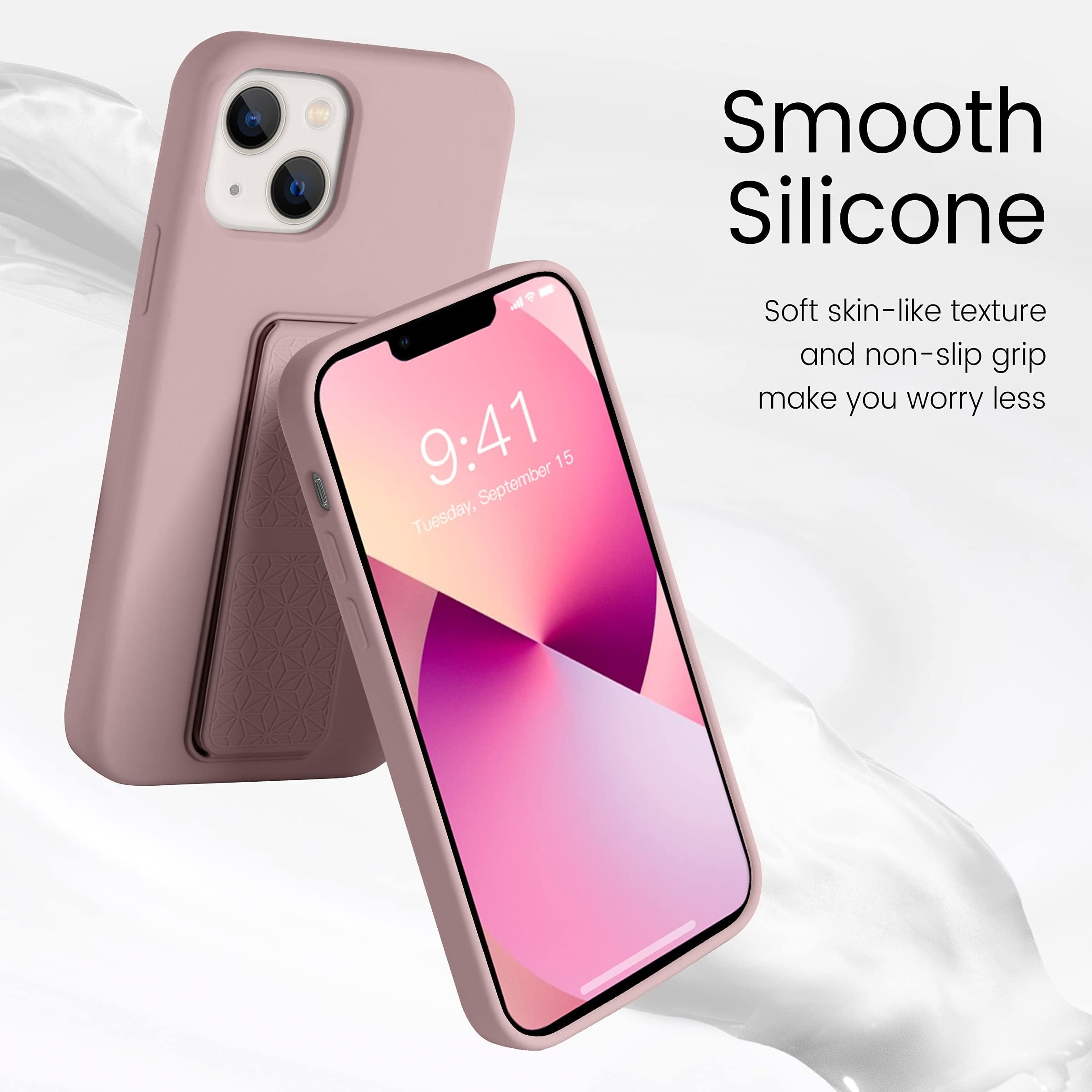Laudtec Silicone Kickstand Case Compatible With Iphone 13 Case Vertical And Horizontal Stand Hand Strap Metal Kickstand, Flexibl