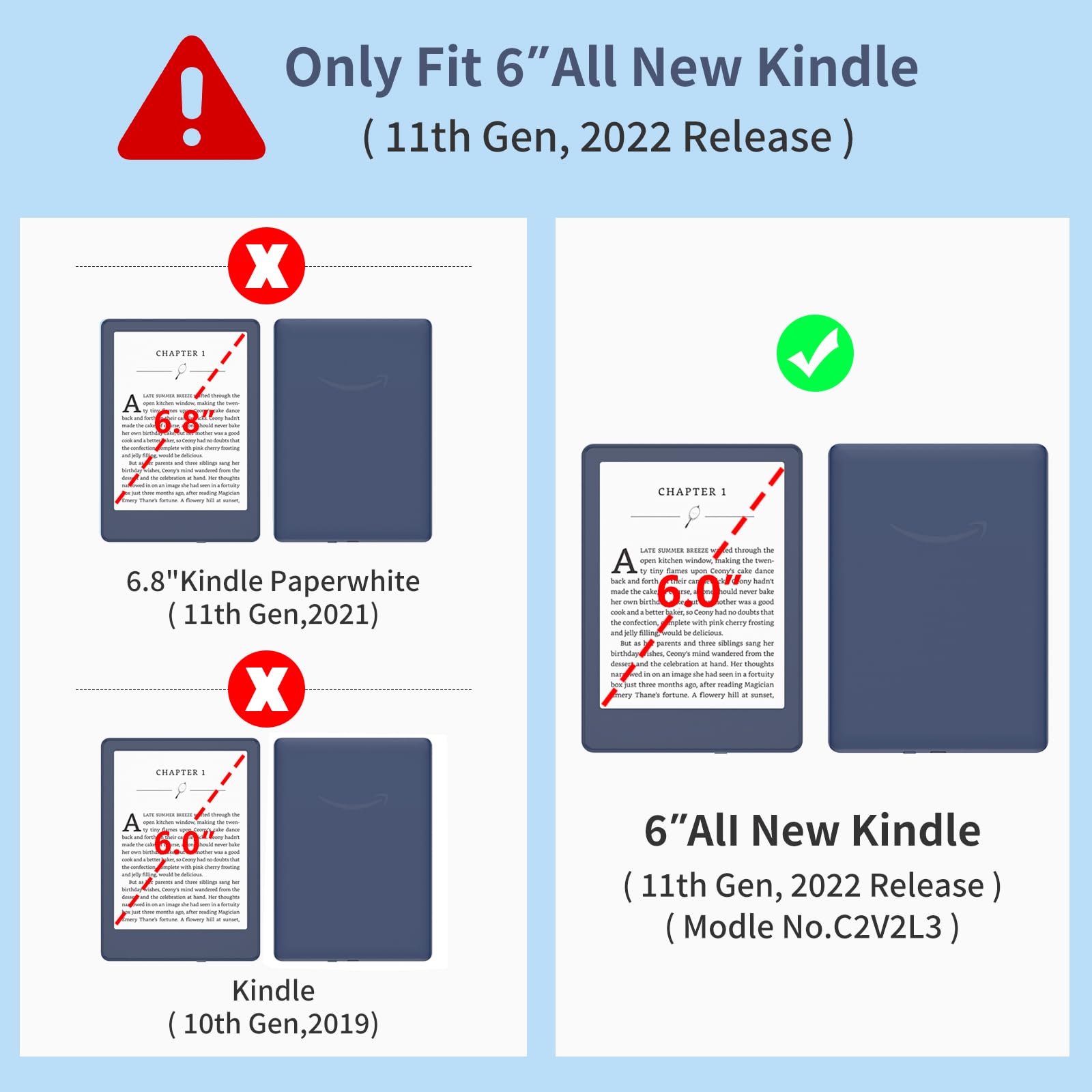 Hotbag Clear Kindle Case For 6'' Kindle 11Th Generation 2022   Tpu Back Cover, Lightweight Slim Soft Clear Kindle Cover For 6 In