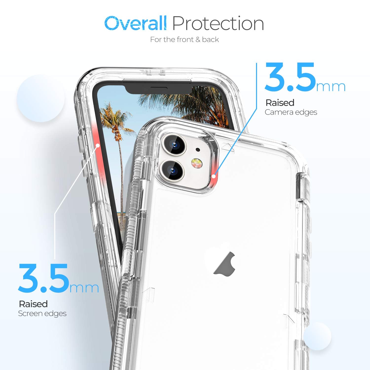 Oribox Case Compatible With Iphone 11 , Heavy Duty Shockproof Anti Fall Clear Case