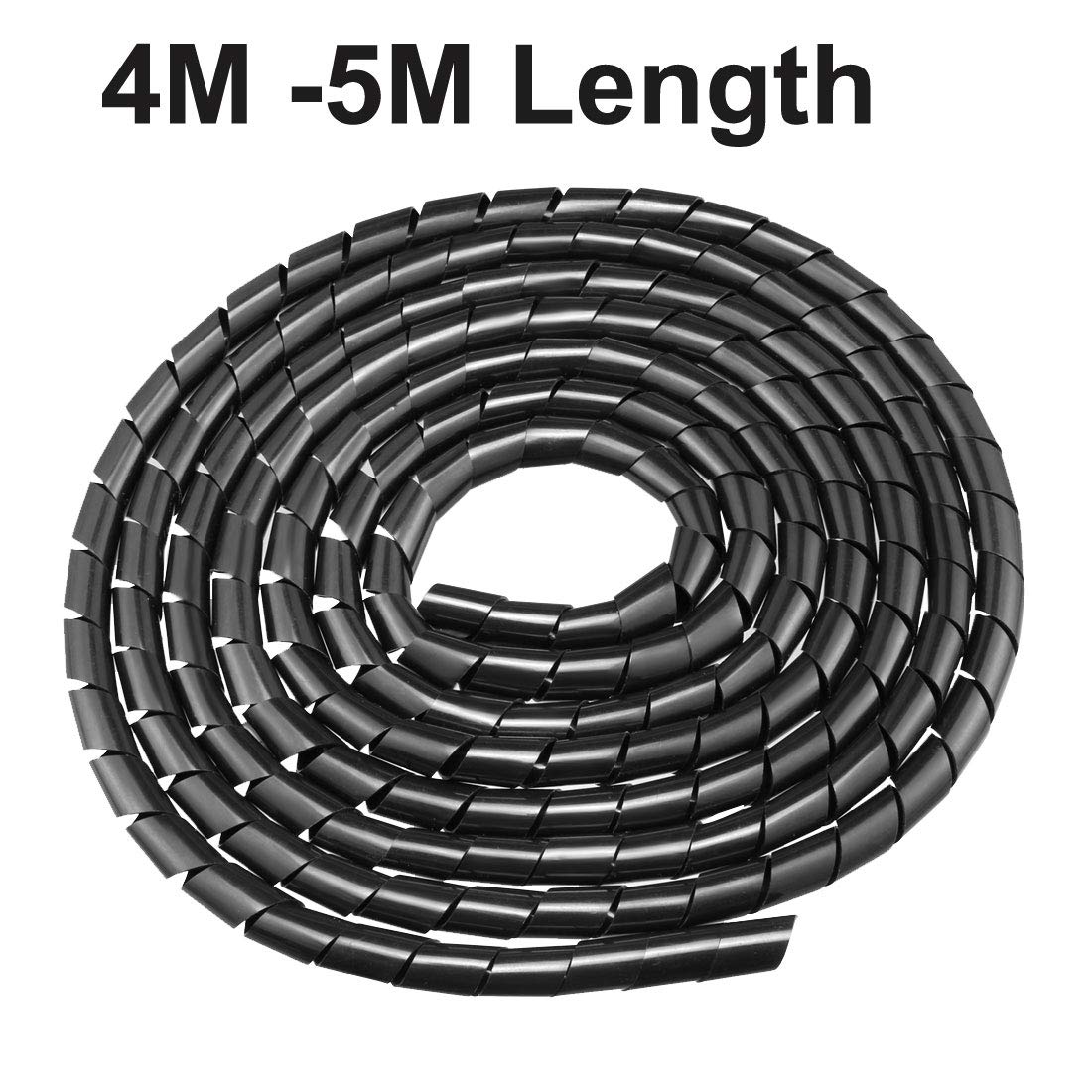 Uxcell Spiral Cable Wrap Wire Cord Wraps 5/8 Inch X 13Ft Black Pe Polyethylene Flexible Tubing For Computer Wire