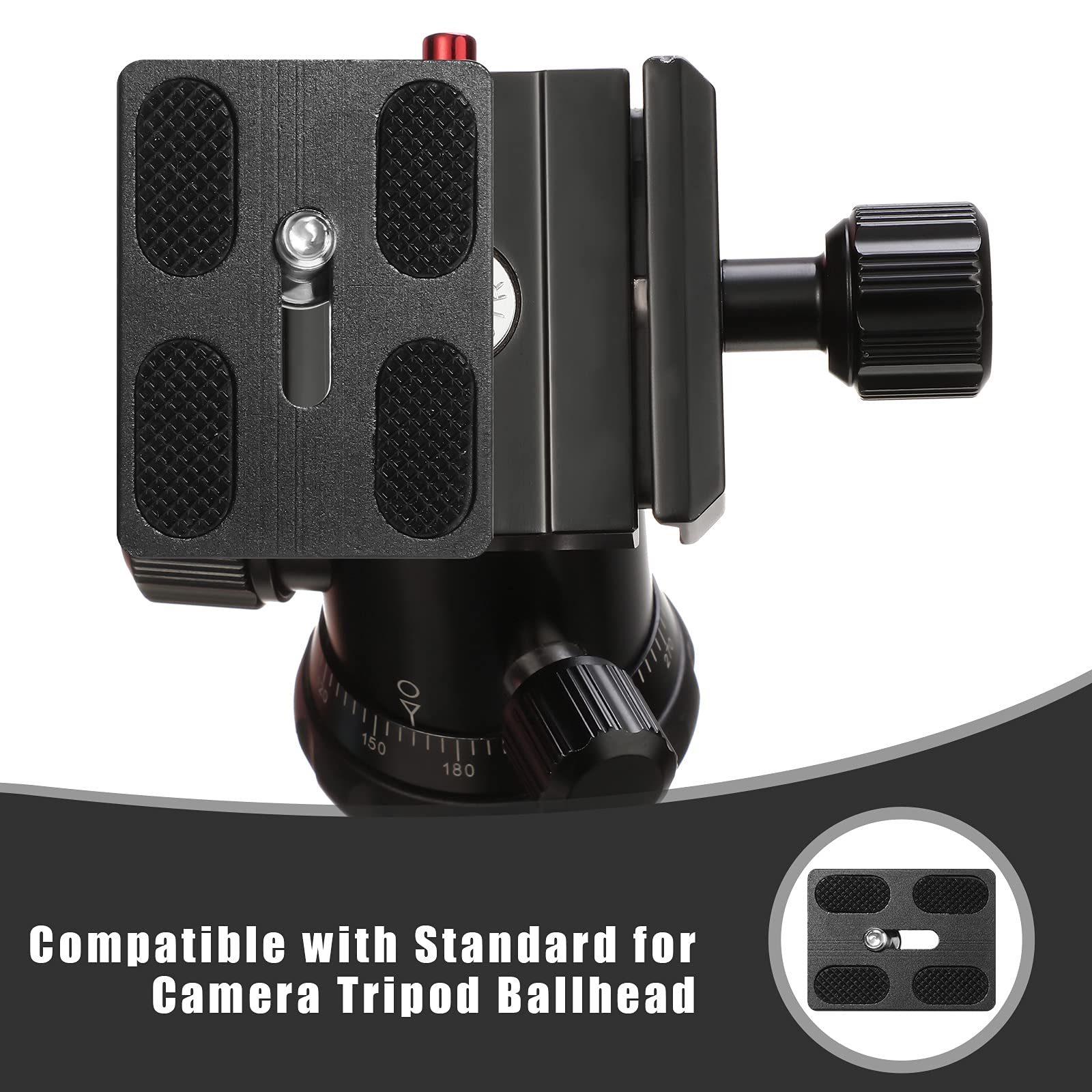 Frienda 2 Pieces Metal Quick Release Plate With 1/4'' 20 Camera Screw Tripod Mount Plate Fits Standard For Dslr Camera Tripod Ball Head(Black,Pu50)