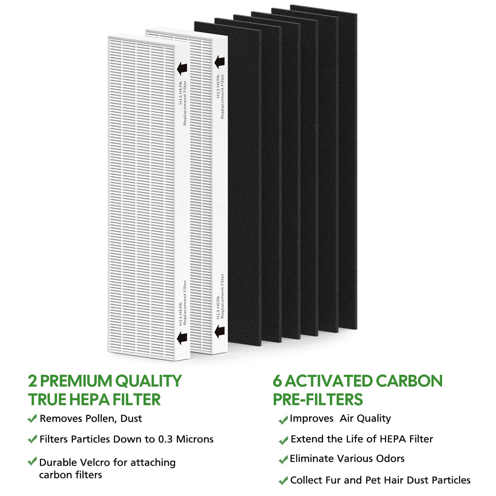 Cfkreya Replacement Hepa Filter, Compatible With Fellows Air Puri Fier Aeramax 90, Aeramax 100, 2 H13 True Hepa Filter With 6 Ex