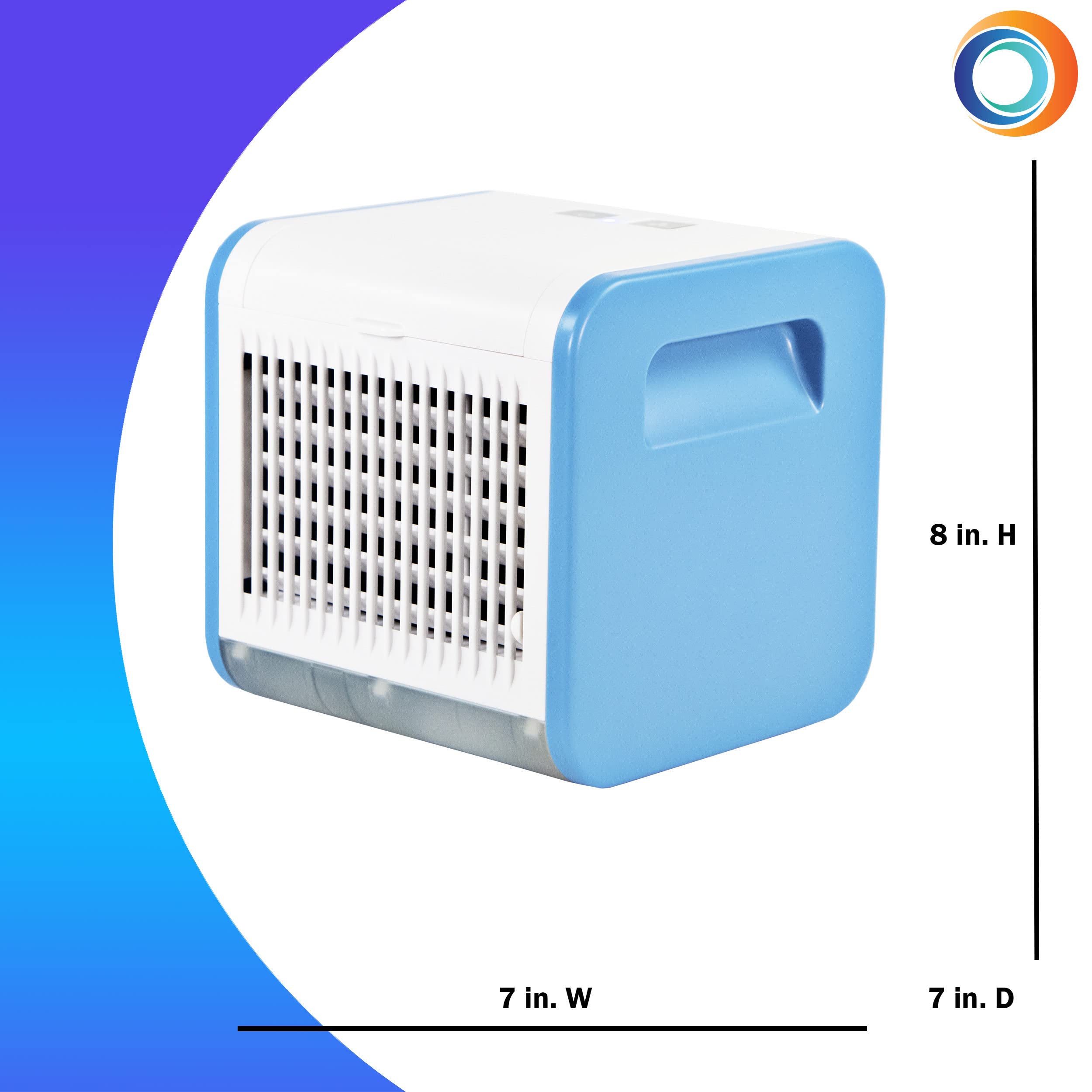 Comfort Zone Czac10Bl 3 Speed Personal Evaporative Air Cooler, Mini Portable Air Conditioner With Top Fill Water Tank, Runs 5 Ho