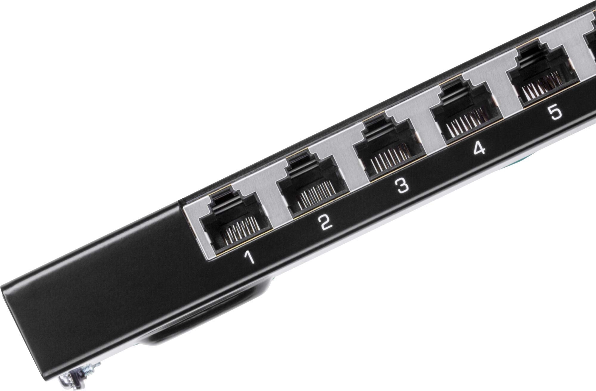 Trendnet 8 Port Cat6A Shielded Patch Panel, Wall Mount Ready, 10G Ready, Cat5E,Cat6,Cat6A Compatible, Metal Housing, Color Coded Labeling For T568A & T568B Wiring, Cable Management, Black, Tc P08C6As