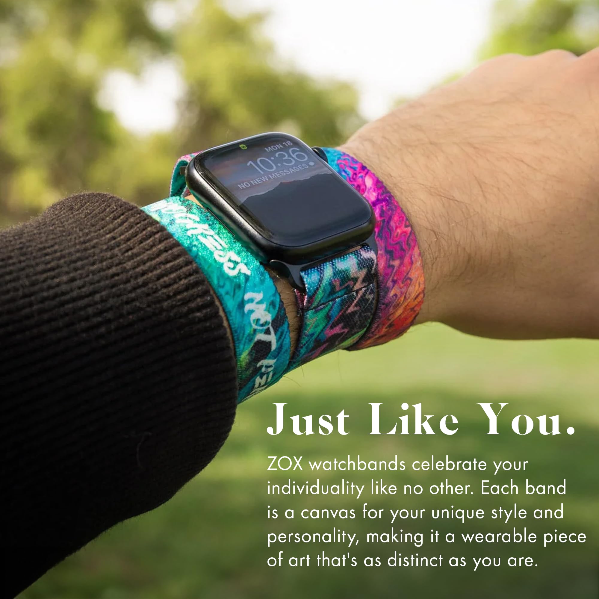 Zox Android Smart Watch Band - Progress Not Perfection | Soft, Adjustable Elastic Band With Motivational Affirmations And Beauti