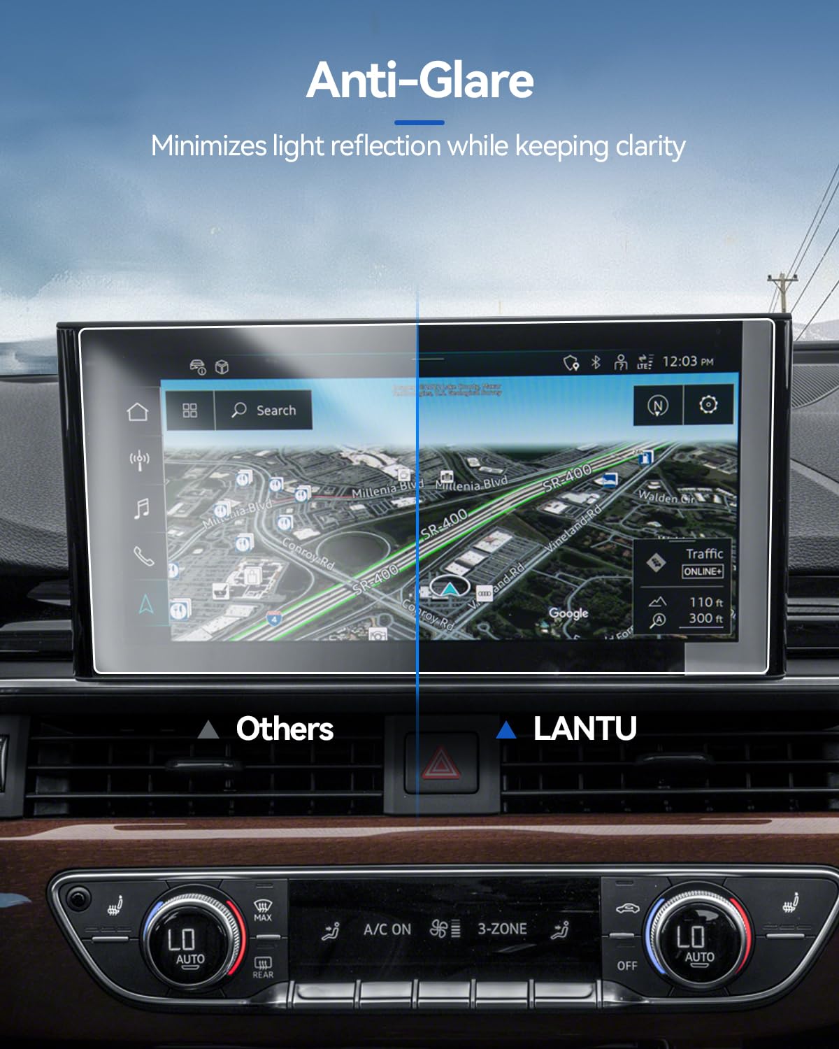 Lantu Car Screen Protector For 2024 2023 2022 2021 2020 Audi A4 A5 Q5 Accessories Navigation Touchscreen Protector Film Tempered