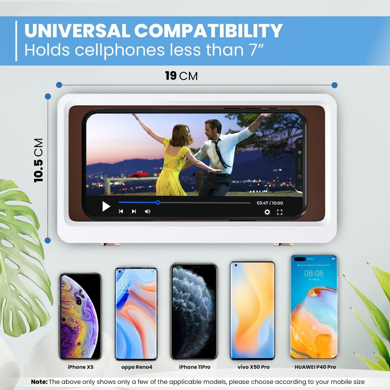 Spread Pixie Dust Phone Holder Wall Mount - Waterproof Bathroom Gadget Accessory Phone Mount (White)