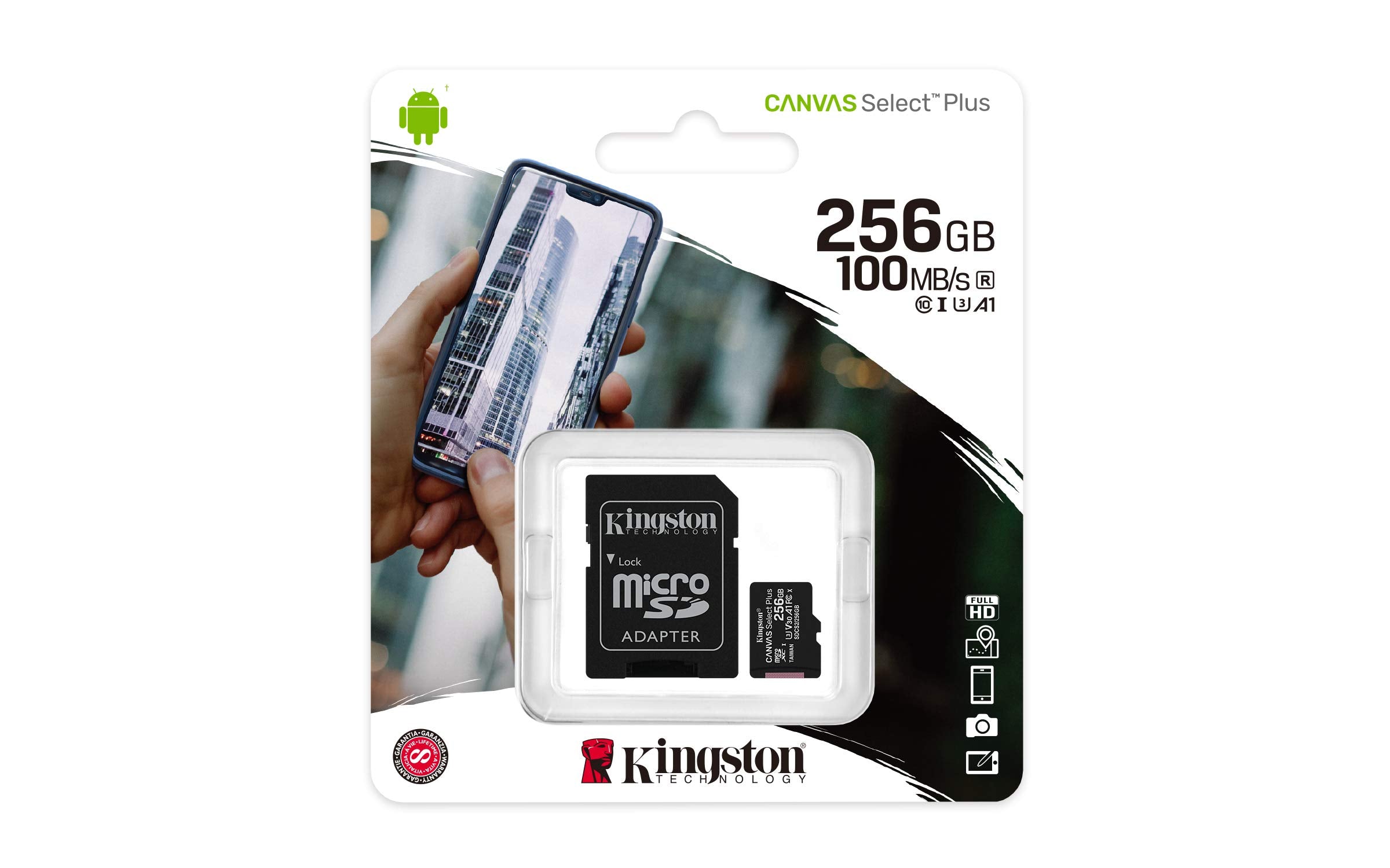 Kingston 256Gb Canvas Select Plus Microsdxc Card | Up To 100Mb/S | A1 Class 10 Uhs I | Without Adapter | Sdcs2/256Gbsp