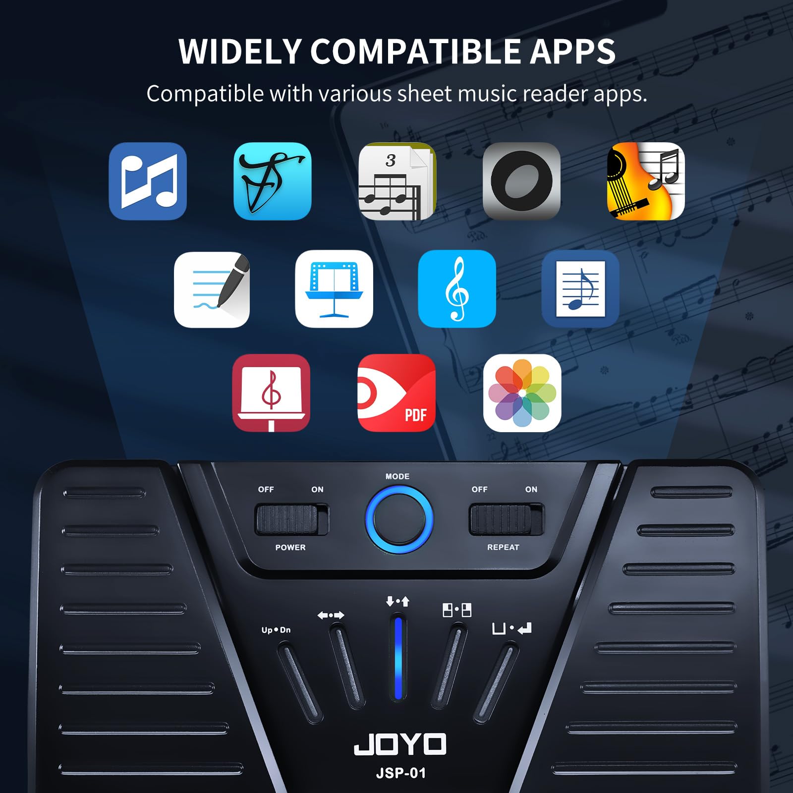 Joyo Wireless Page Turner Bluetooth Music Page Turner Pedal For Ipad Tablets Android Ios Phones Keyboard Foot Switches Turner (S